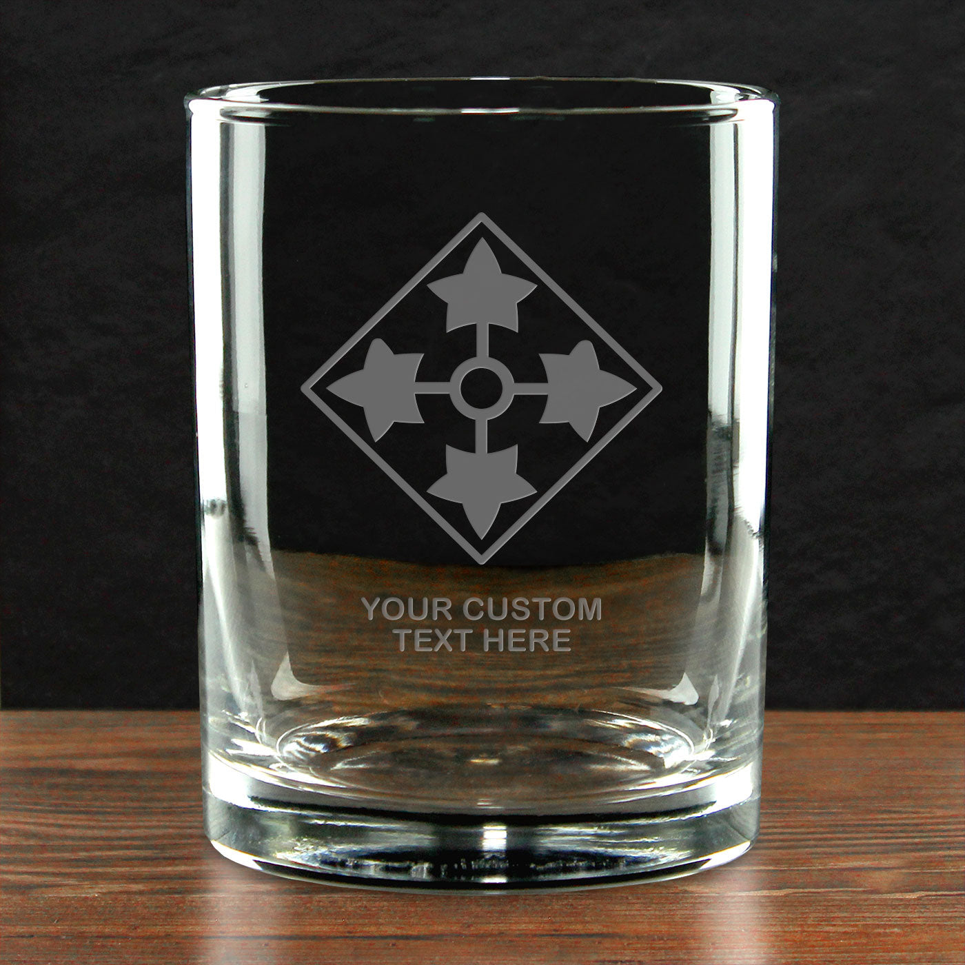 7.62 Design Bicchiere Whisky Army Logo 14oz Vetro Inciso