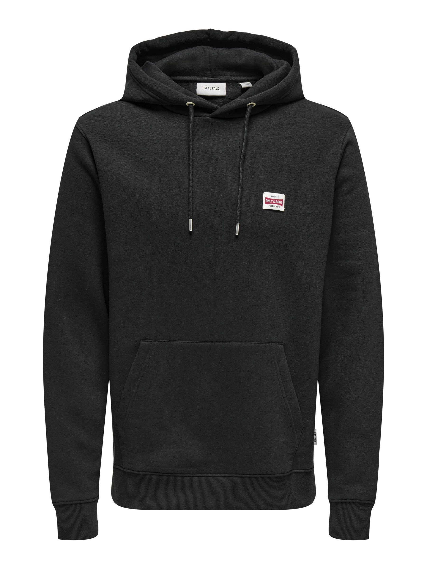 Only & Sons Onsdawson Felpa uomo Jet Black cappuccio