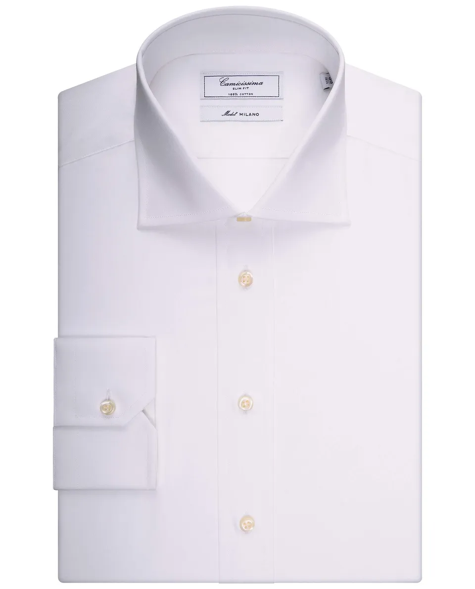 Camicissima Permanent Camicia Bianca Slim Manica Lunga