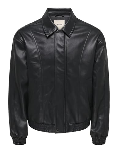 Only & Sons Onssantiago Giacca Uomo Nero Poliuretano