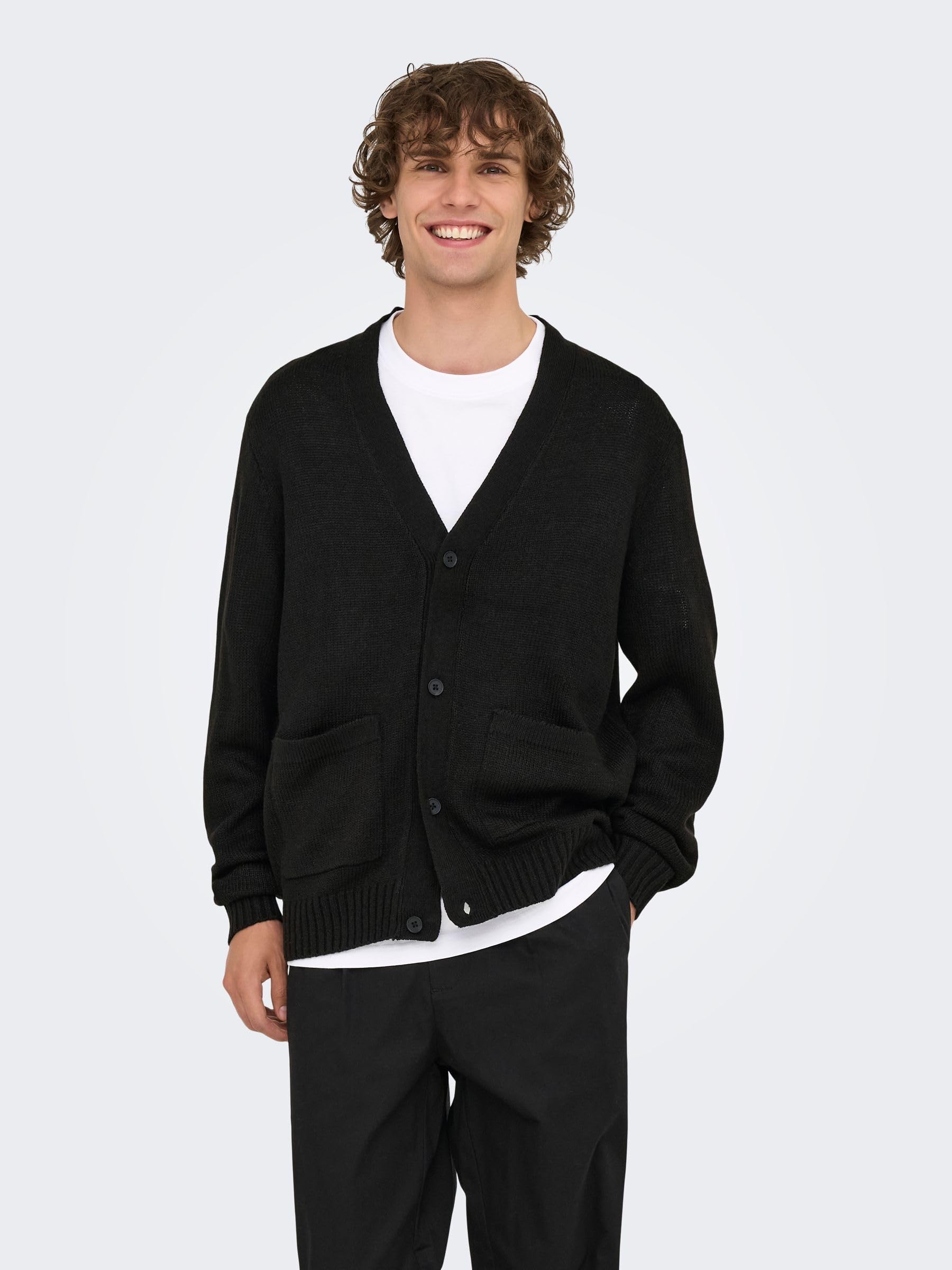 Only & Sons Onsmajor Cardigan Uomo Maglia Nero XL