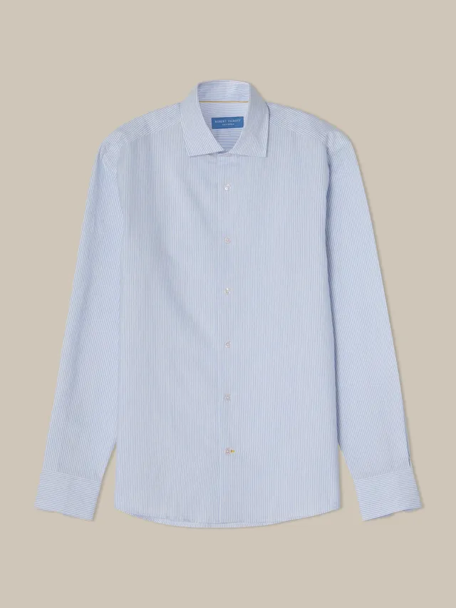 Robert Talbott Reynolds camicia casual uomo blu righe cotone