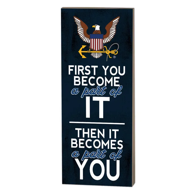 7.62 Design US Navy First You Become targa legno 17x45 cm