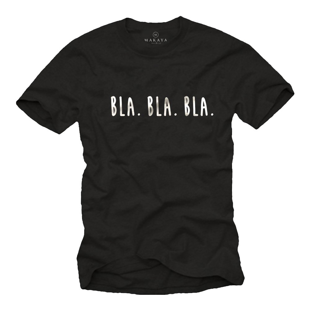 MAKAYA Bla Bla Bla T-Shirt Uomo M Cotone Scritte