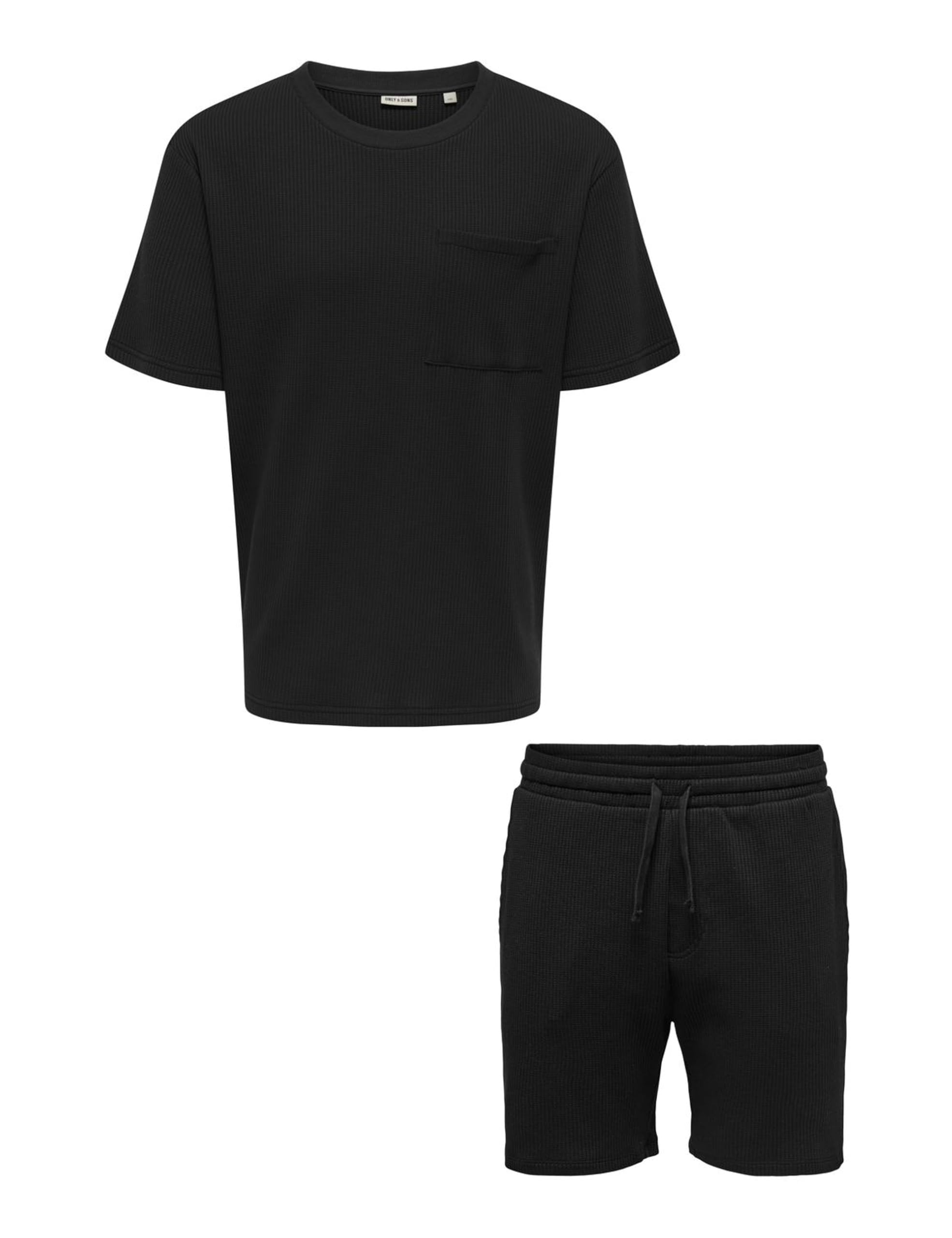 Only & Sons Steward Set Uomo Nero Maglia + Pantaloncini