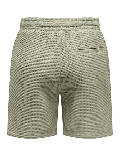 Only & Sons Onstel Savier Waffle 0326 pantaloncini uomo bianco antico