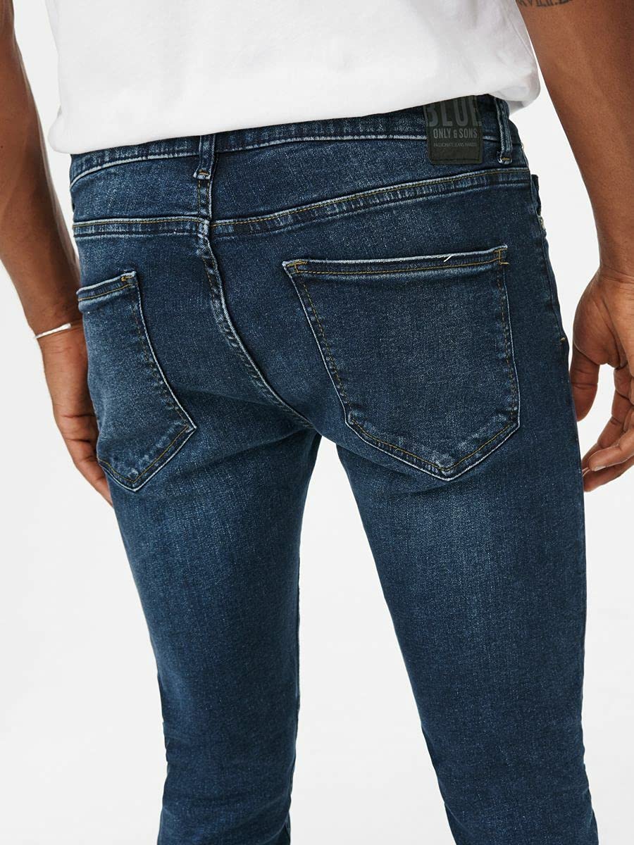 ONLY & SONS Jeans Uomo Slim Taglia 30 Blu Denim