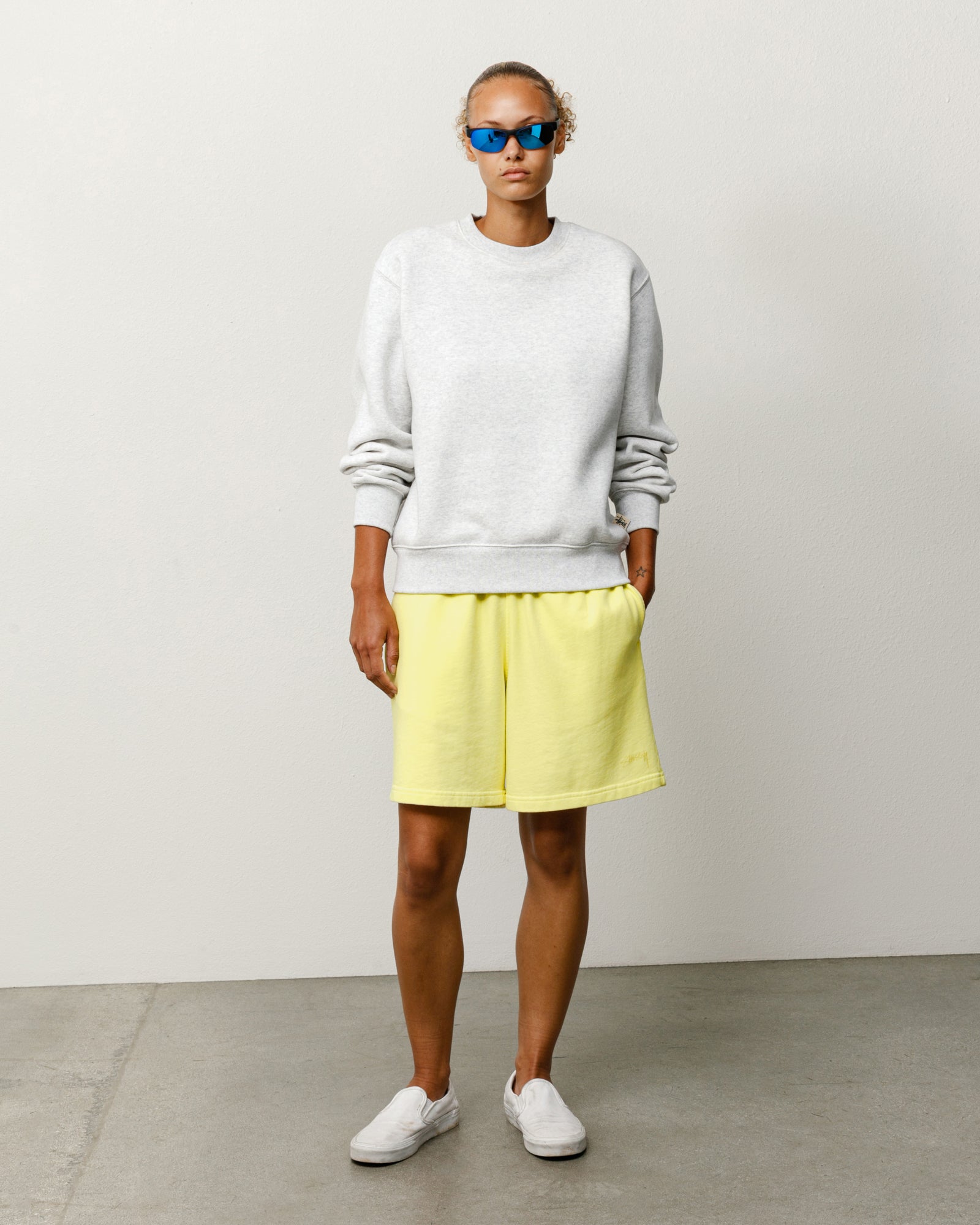 Stussy Lightweight Terry pantaloncini gialli cotone 19 cm