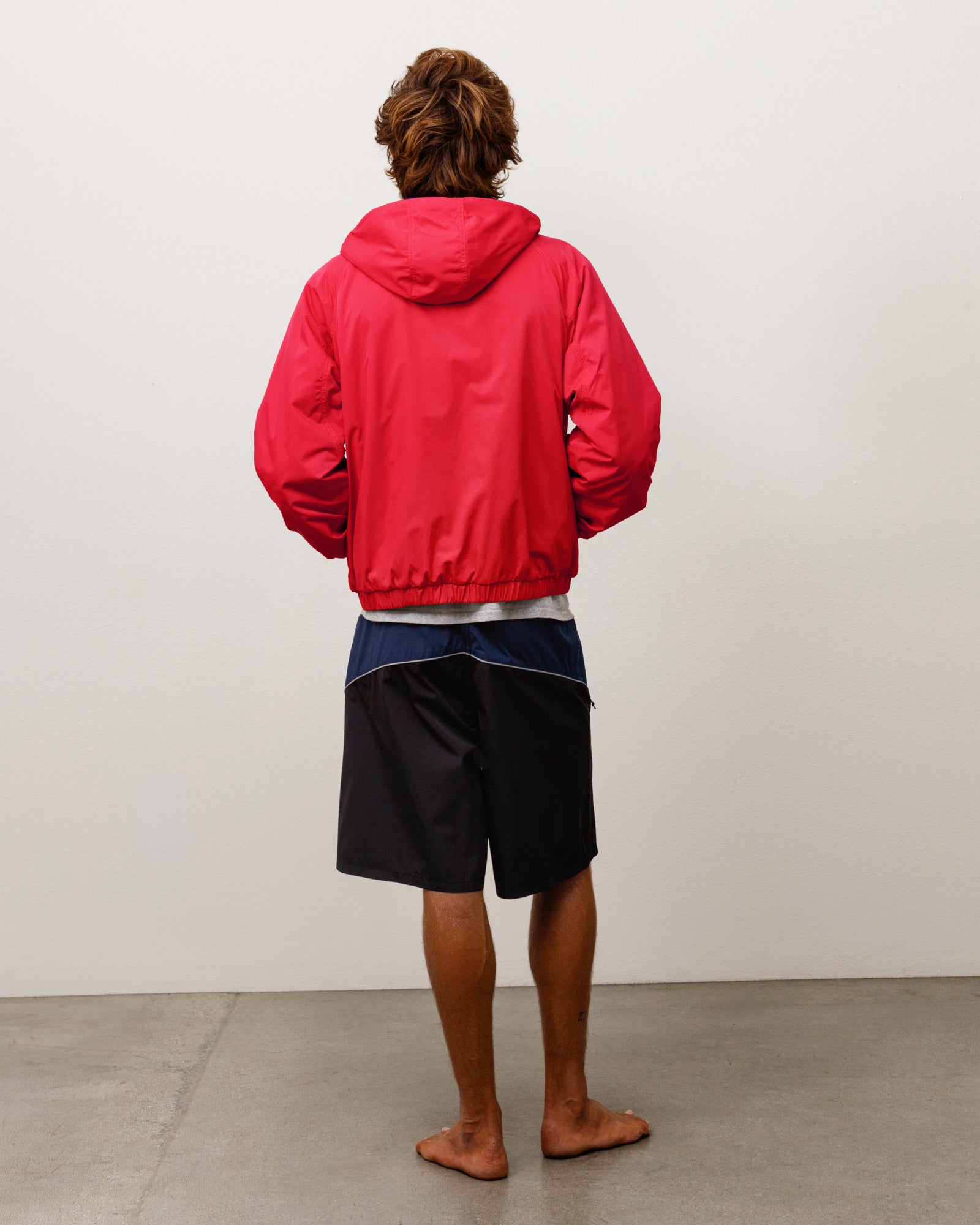 Stussy Outerwear Coastline giacca rossa cappuccio nylon pile