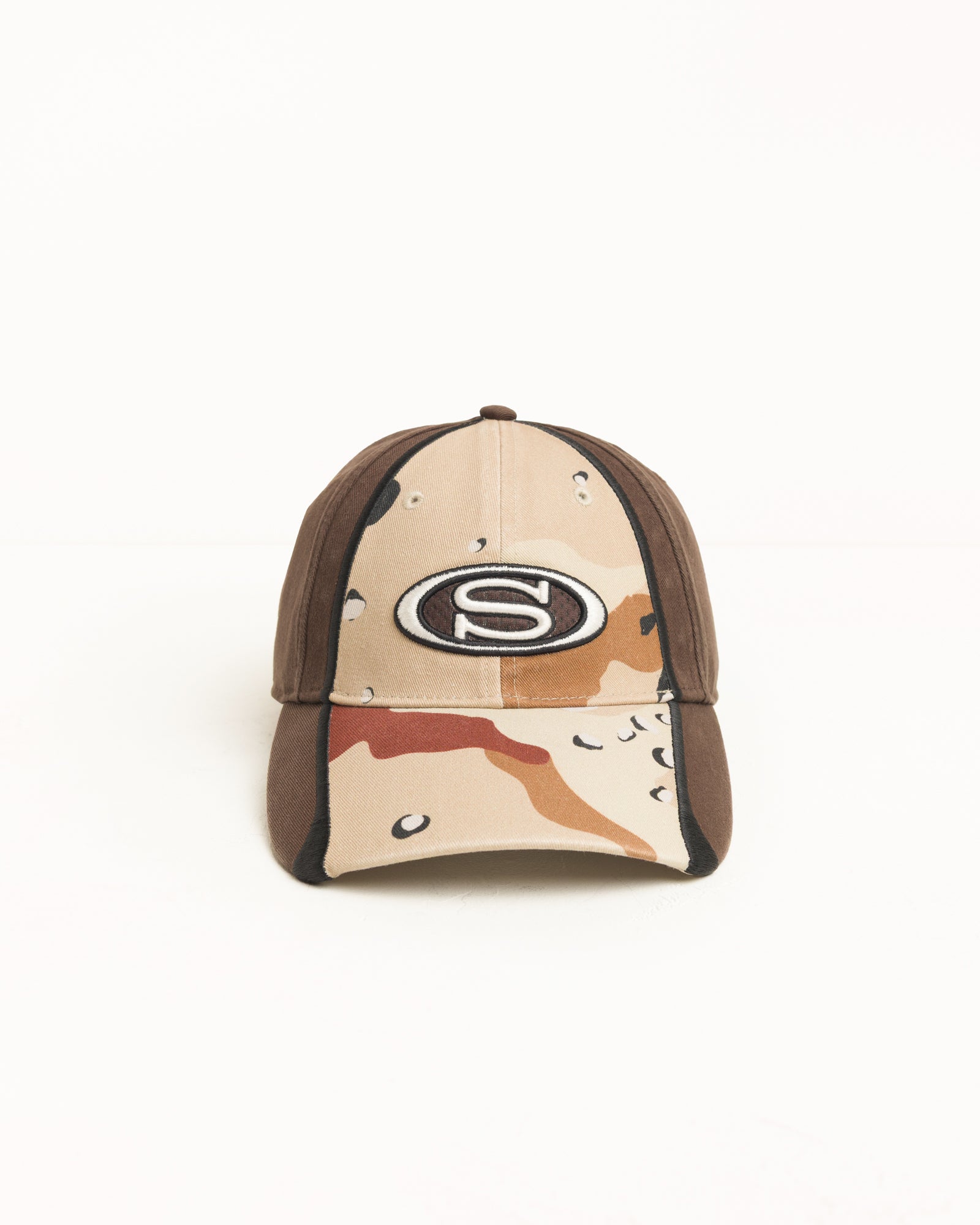 Stussy S Oval Cap berretto Desert Camo twill cotone