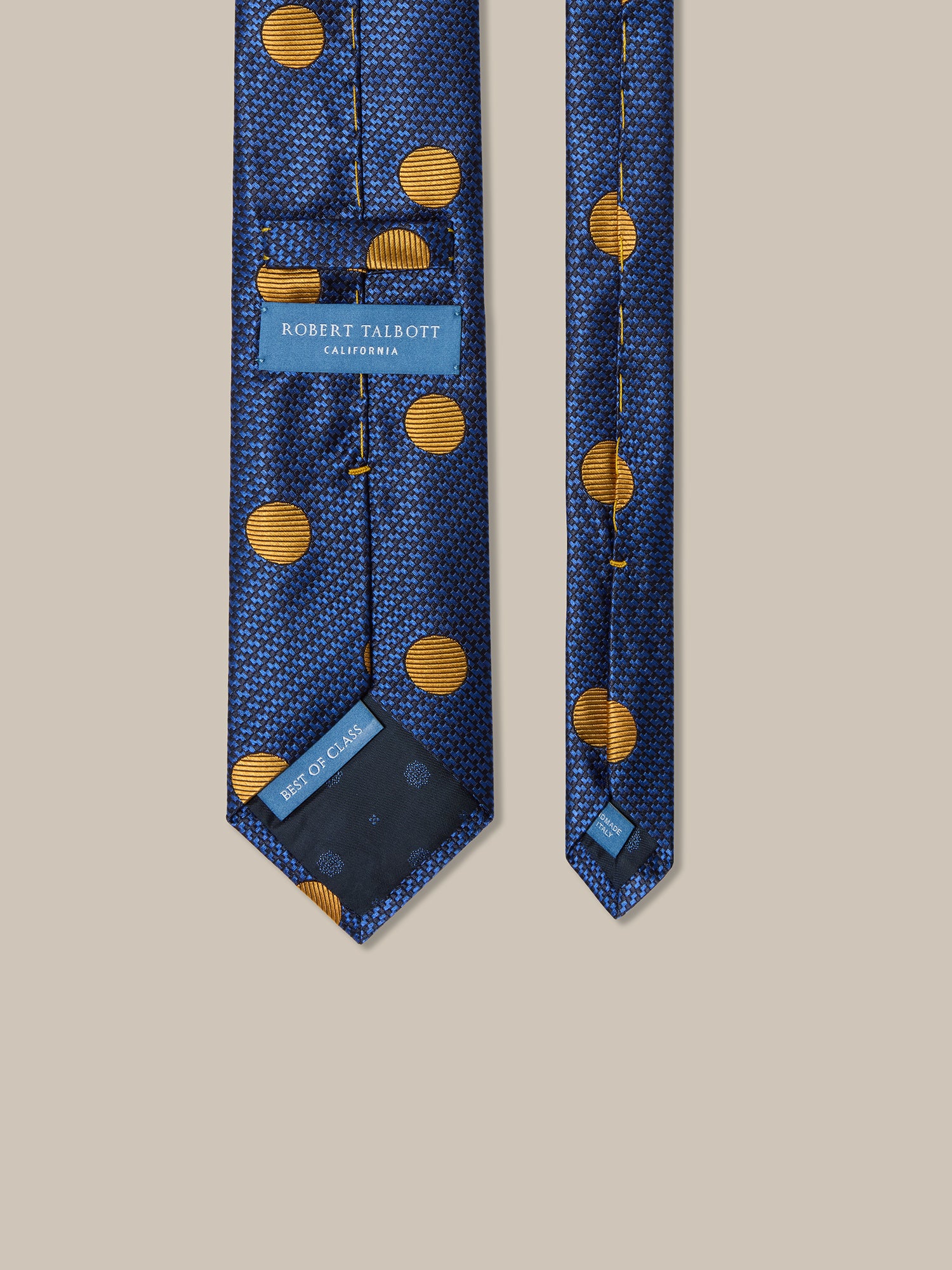 Robert Talbott Robert Textured Spot cravatta seta blu