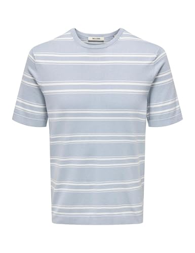 Only & Sons Onswyler Life Stripe Maglia Uomo L Blue Fog