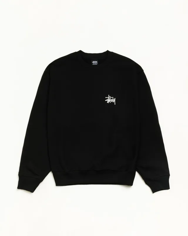 Stussy Sweats Basic Crew felpa nera 430 gsm