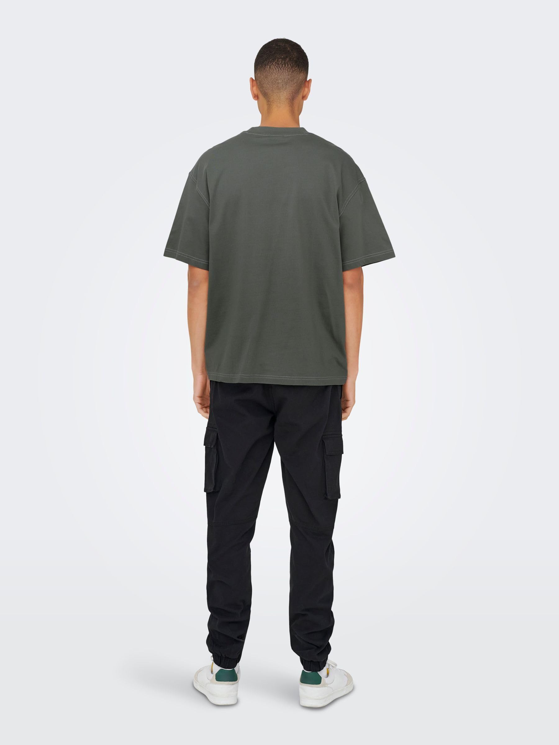 Only & Sons Larry T-Shirt Uomo Grigio XL Cotone