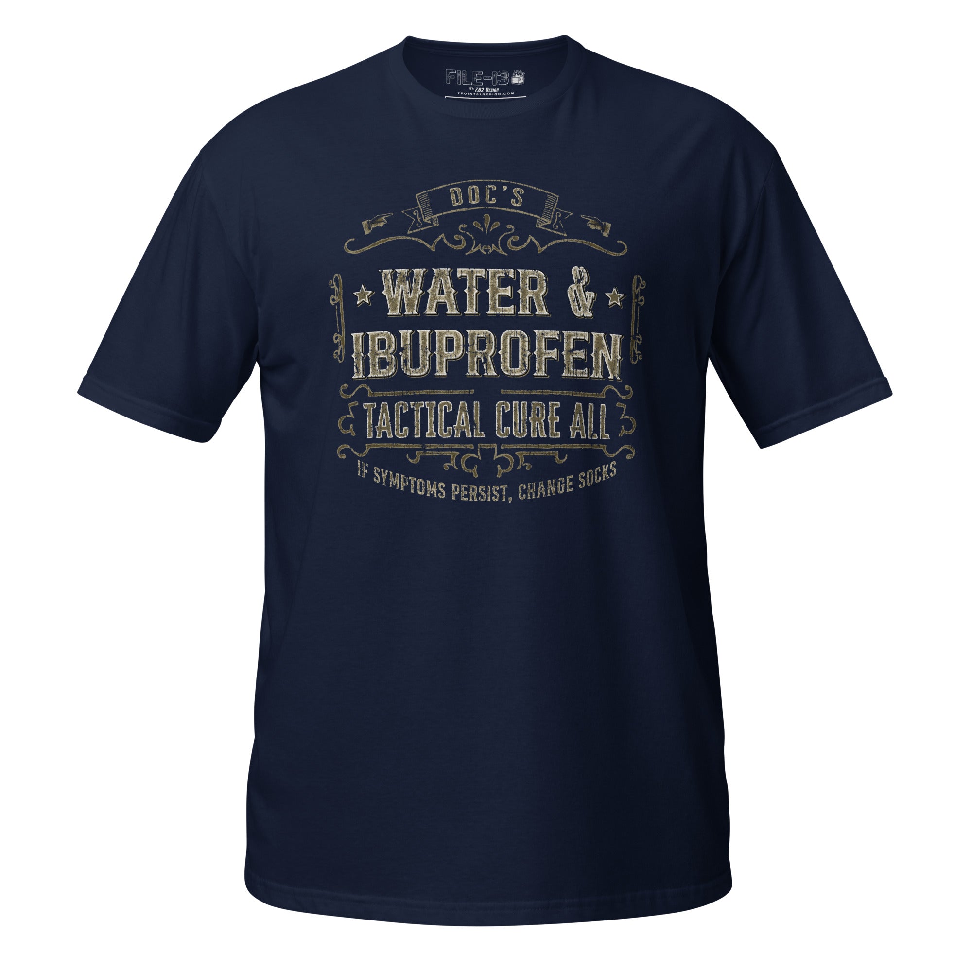 7.62 Design File 13 Doc T-Shirt Cotone Nero Navy Umorismo Medico