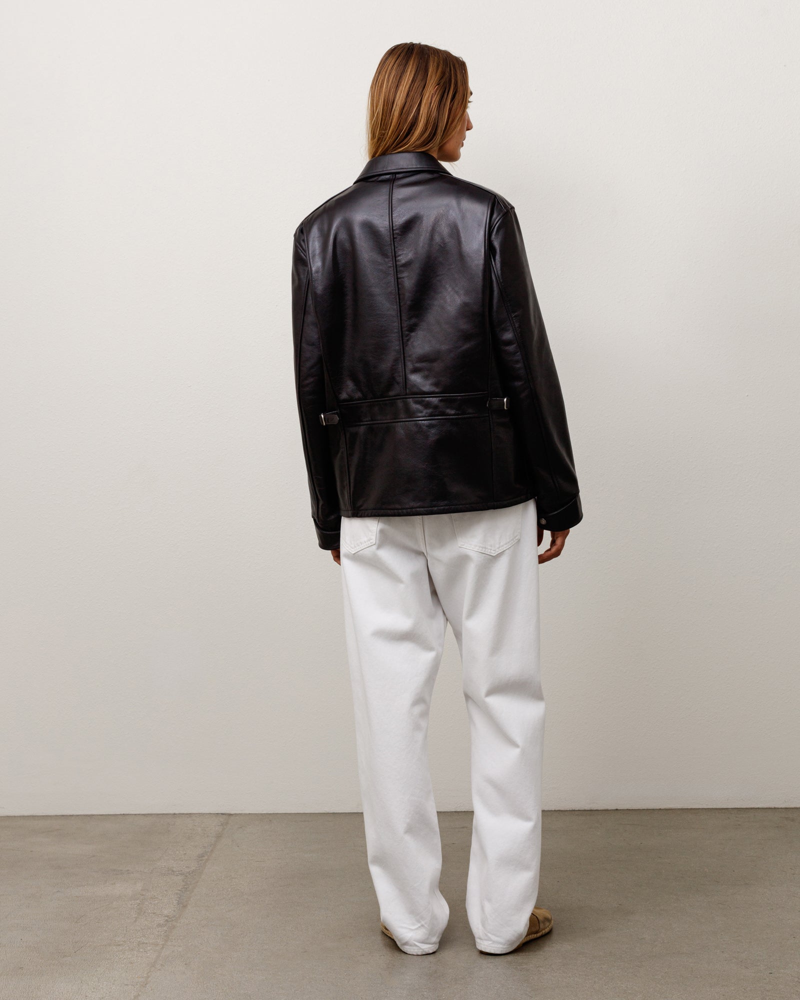 Stussy Junya Leather Jacket giacca pelle nera pelle 100%