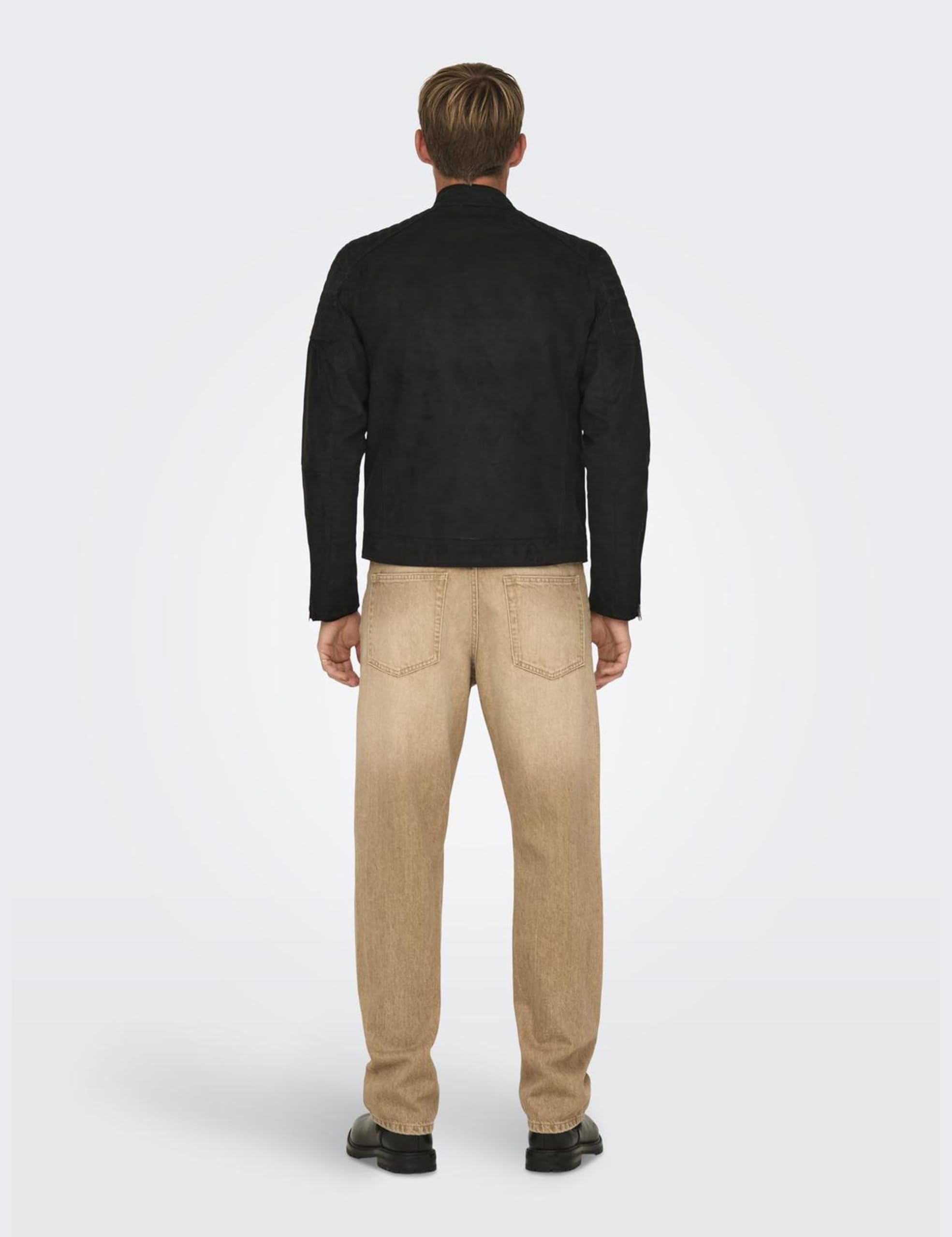 ONLY & SONS Onsgus Racer Giacca Finta Pelle Nera