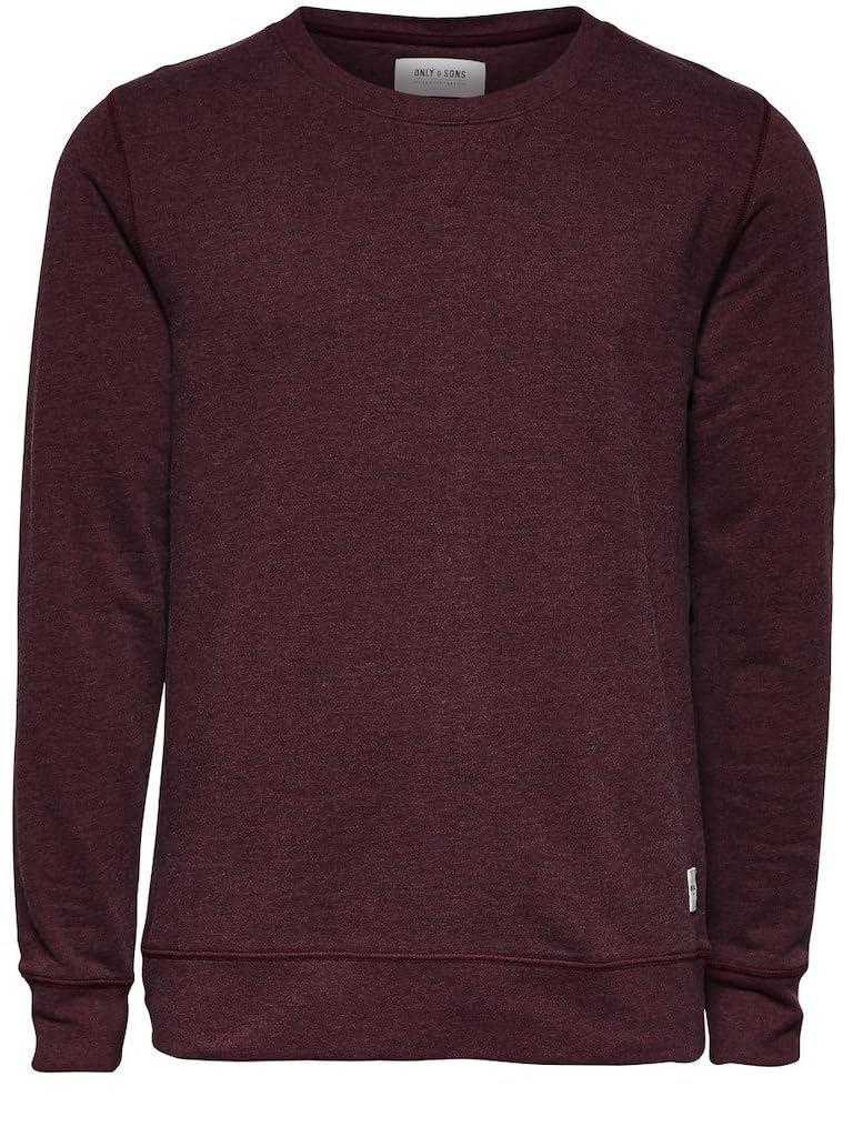 Only & Sons Fana Felpa Uomo Girocollo Cotone Blu Misto
