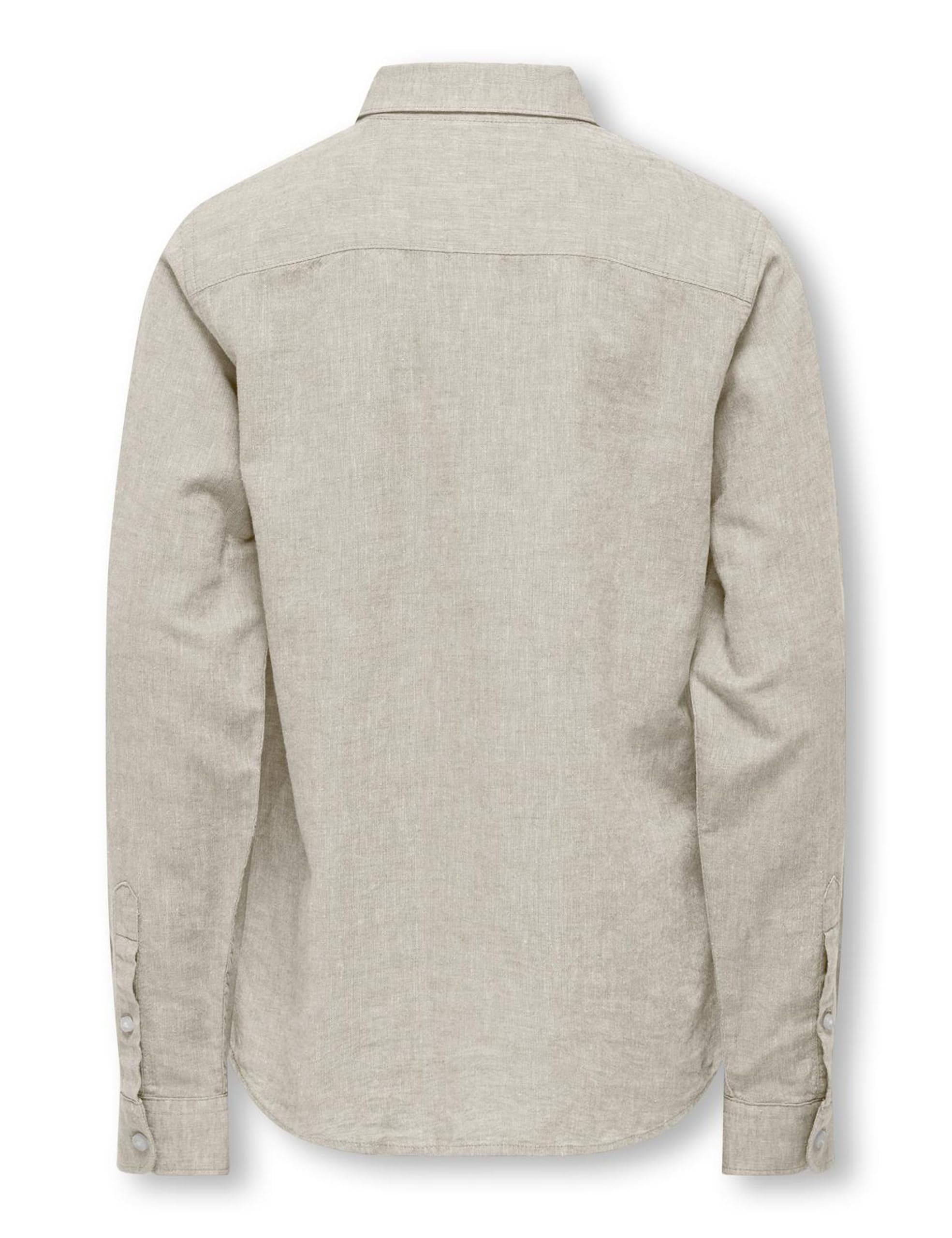 Only & Sons Osjcaiden Camicia Lino Bianco Pesca 170
