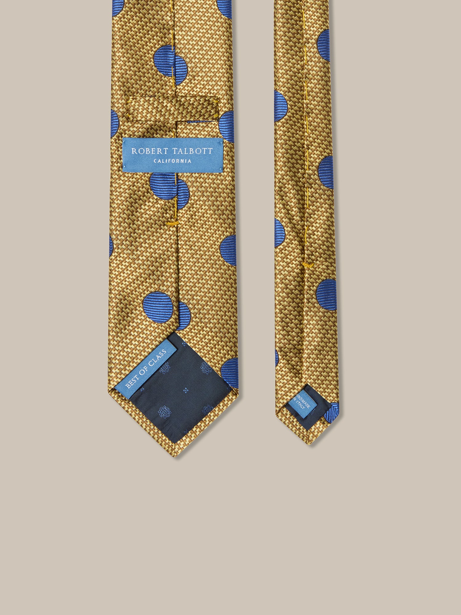 Robert Talbott Neckties Textured Spot cravatta oro seta Como