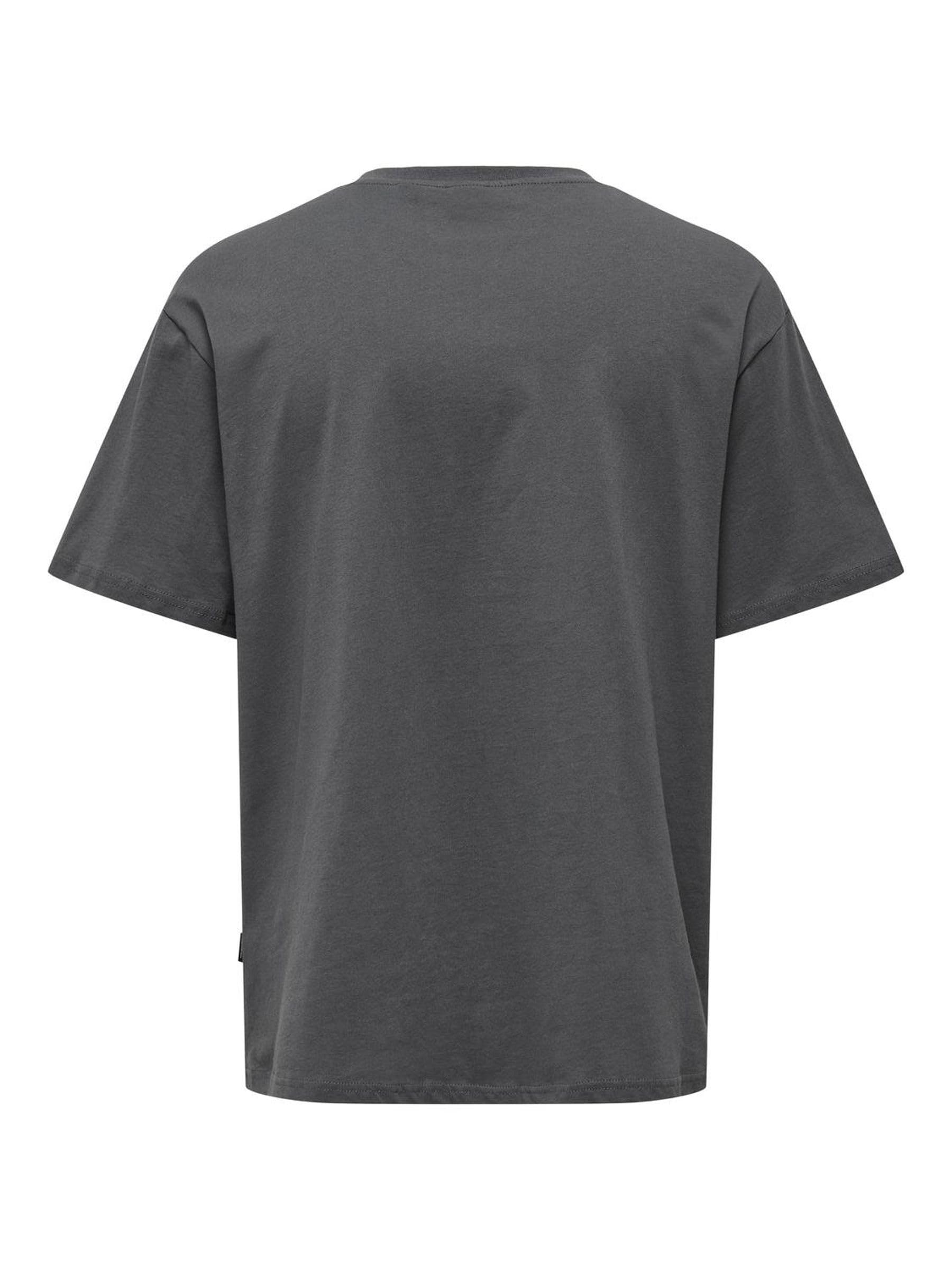 Only & Sons T-Shirt Uomo S Gessato Grigio Cotone