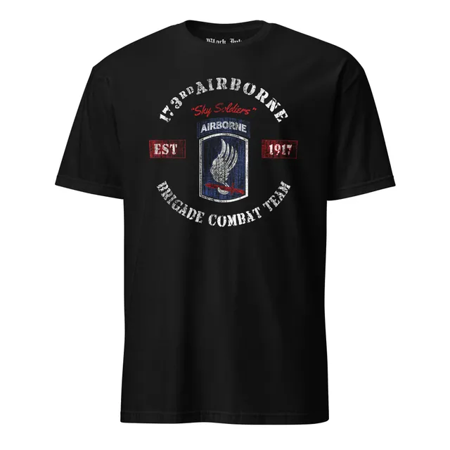 7.62 Design 173rd Airborne T-Shirt cotone nero Sky Soldiers