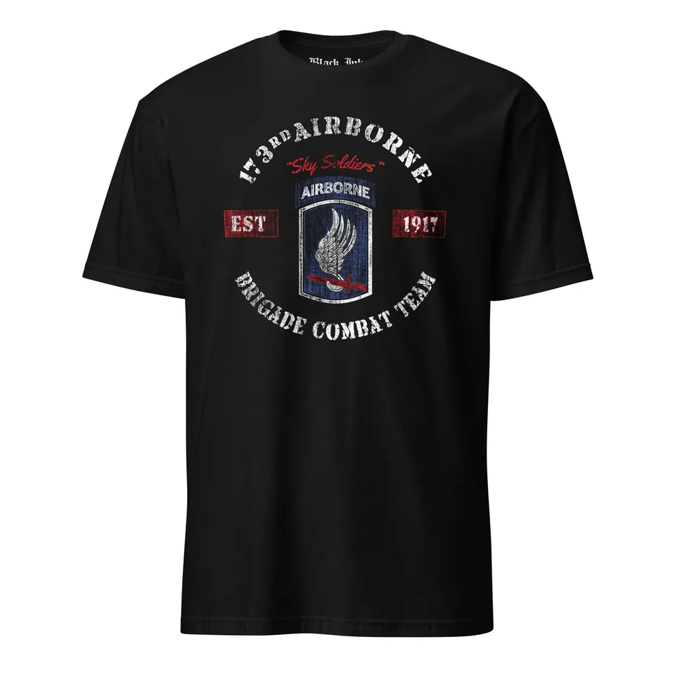 7.62 Design 173rd Airborne T-Shirt cotone nero Sky Soldiers