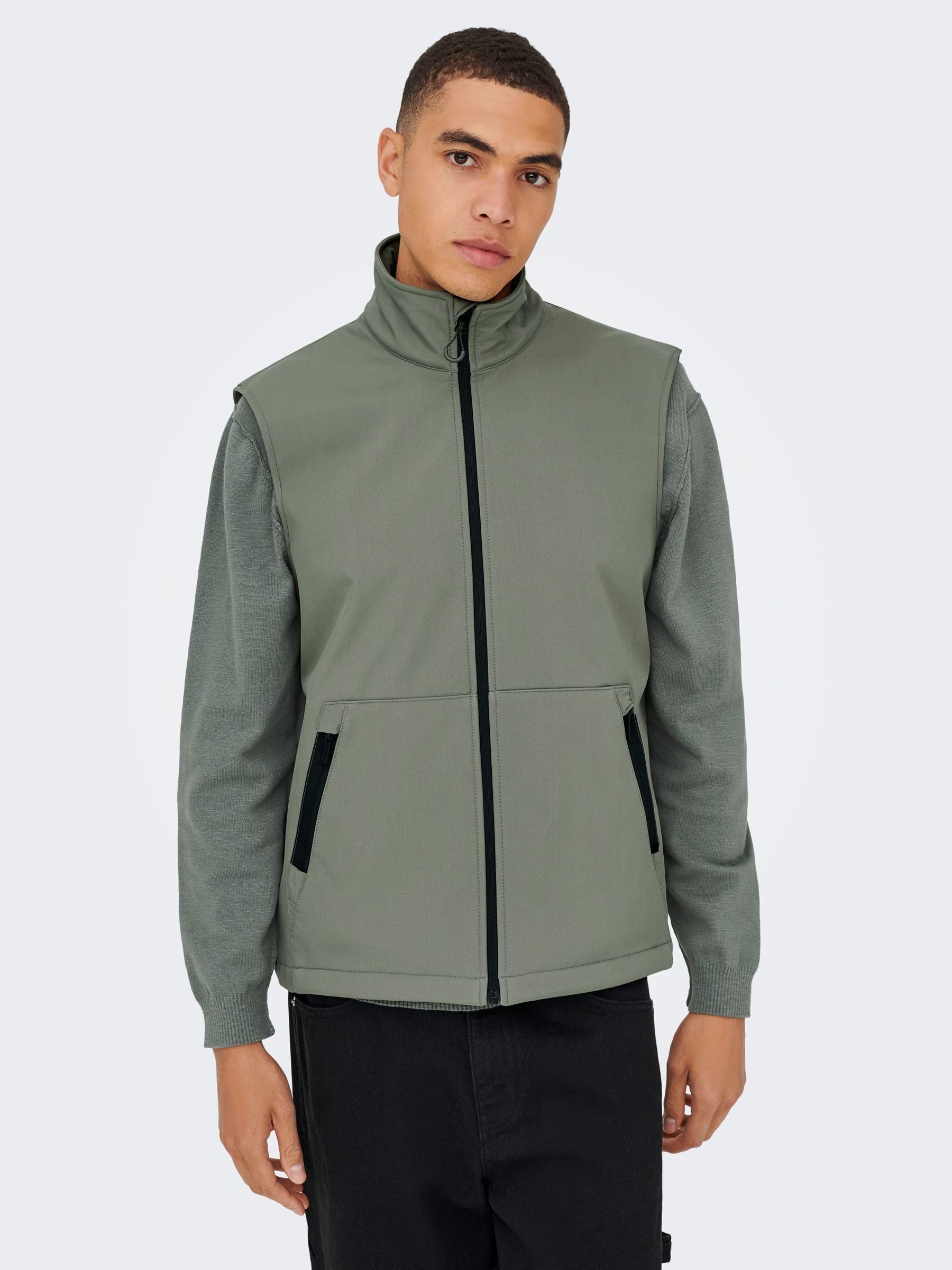 ONLY & SONS Onsbowie Life Gilet Grigio XL Uomo Smanicato