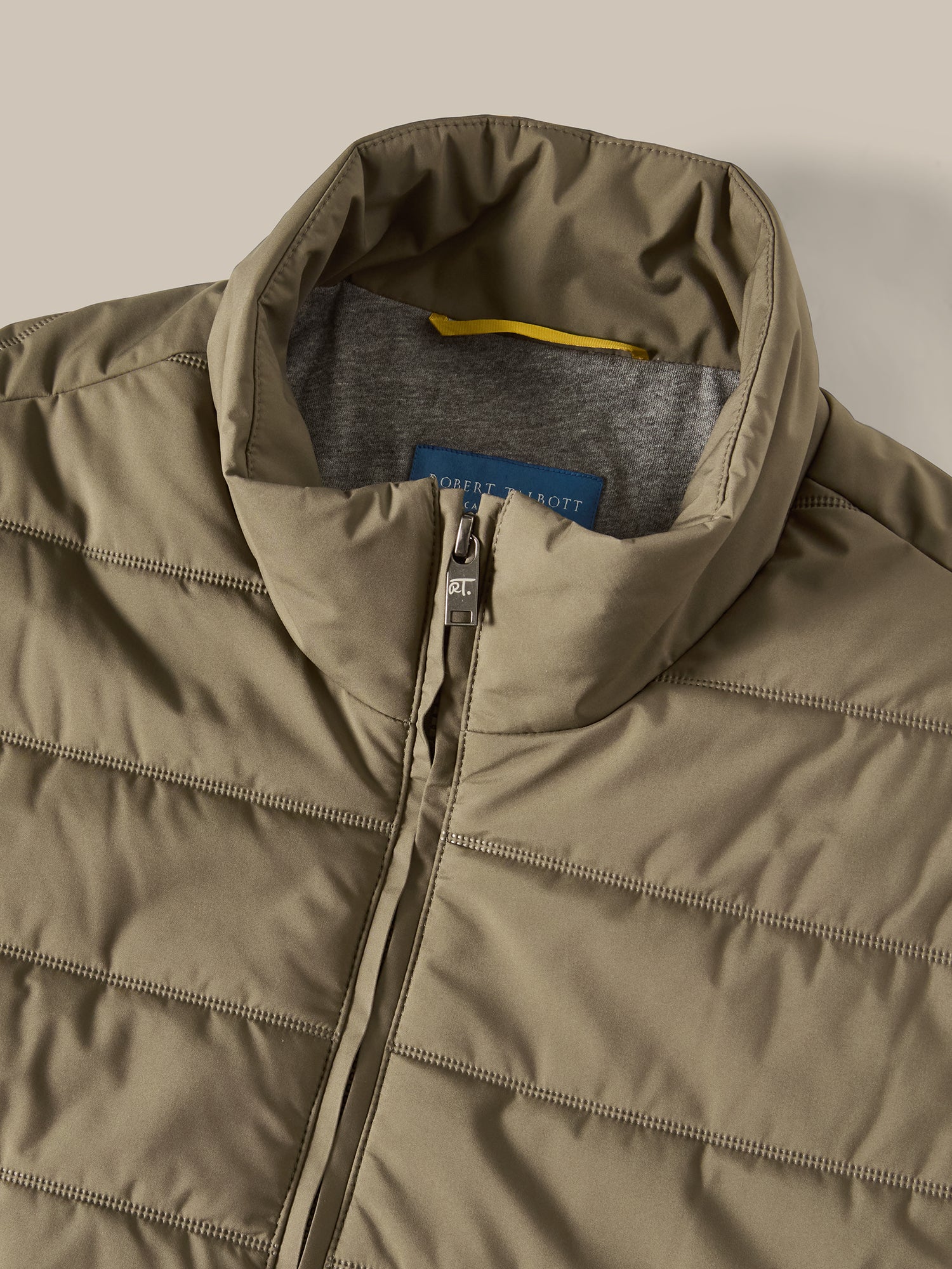 Robert Talbott Driver Gilet Trapuntato Taupe Idrorep.