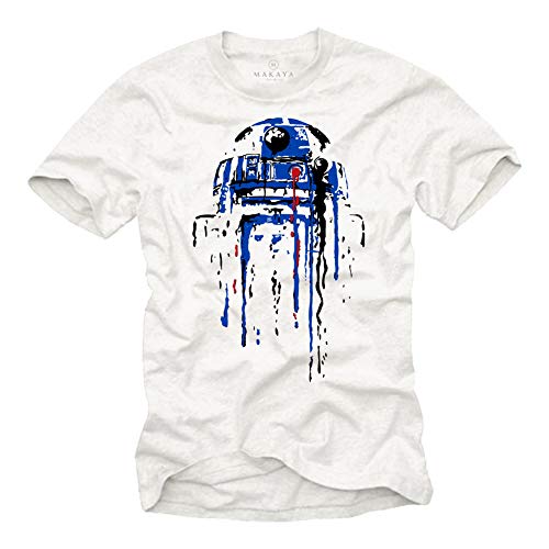 MAKAYA Vintage Gamer T-Shirt Uomo Cotone XL Bianca Nerd