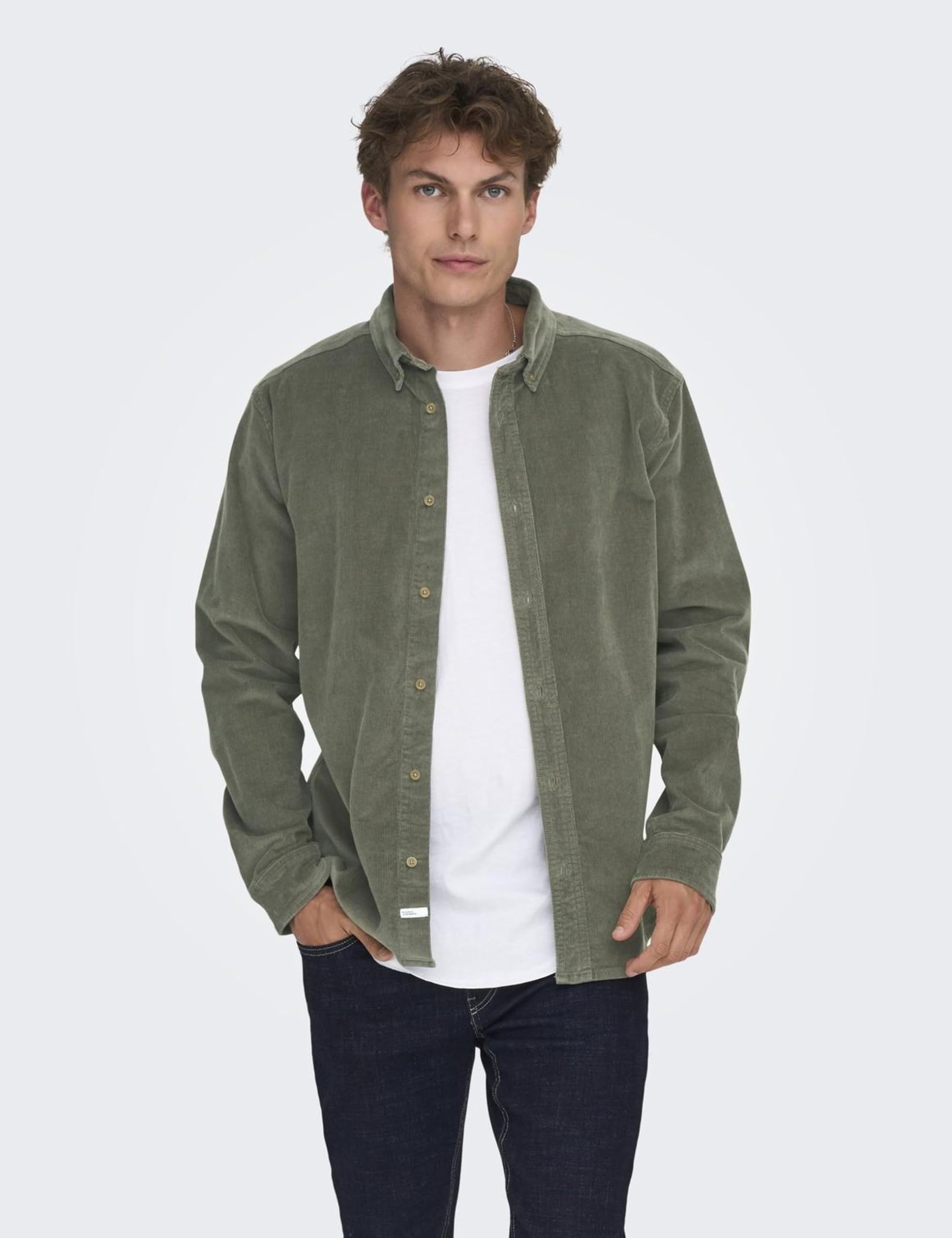 ONLY & SONS Onsmichael Camicia Uomo Castor Gray Maniche Lunghe
