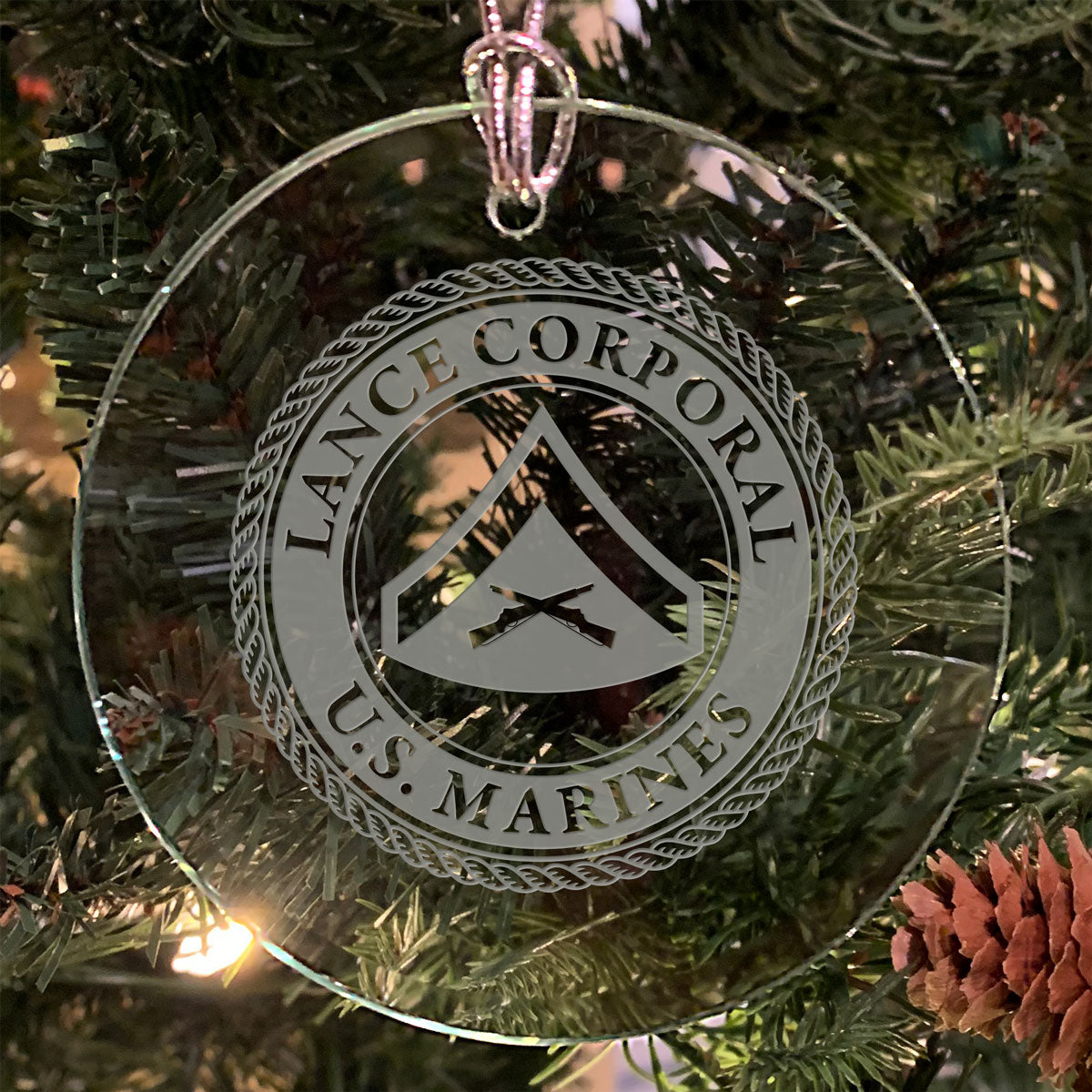 7.62 Design Ornaments USMC EGA Vetro Inciso 8 cm