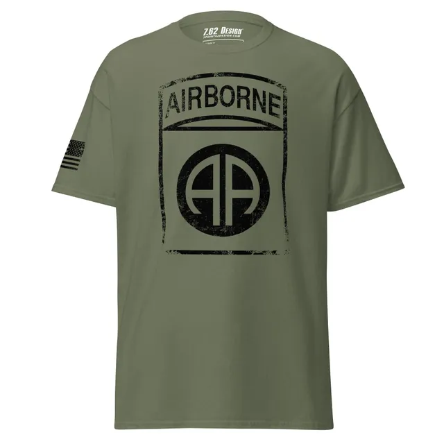 7.62 Design 82nd Airborne Maglietta Uomo Verde Militare Cotone