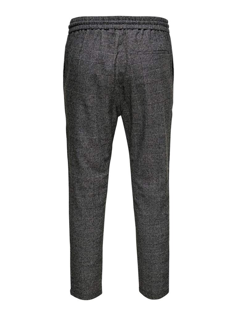 ONLY & SONS Pantaloni Uomo a Quadri Loose Fit Coulisse