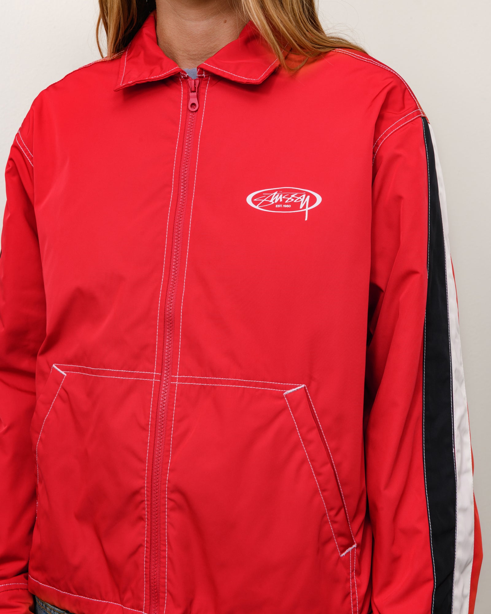 Stussy Offshore Jacket giacca impermeabile rossa nylon