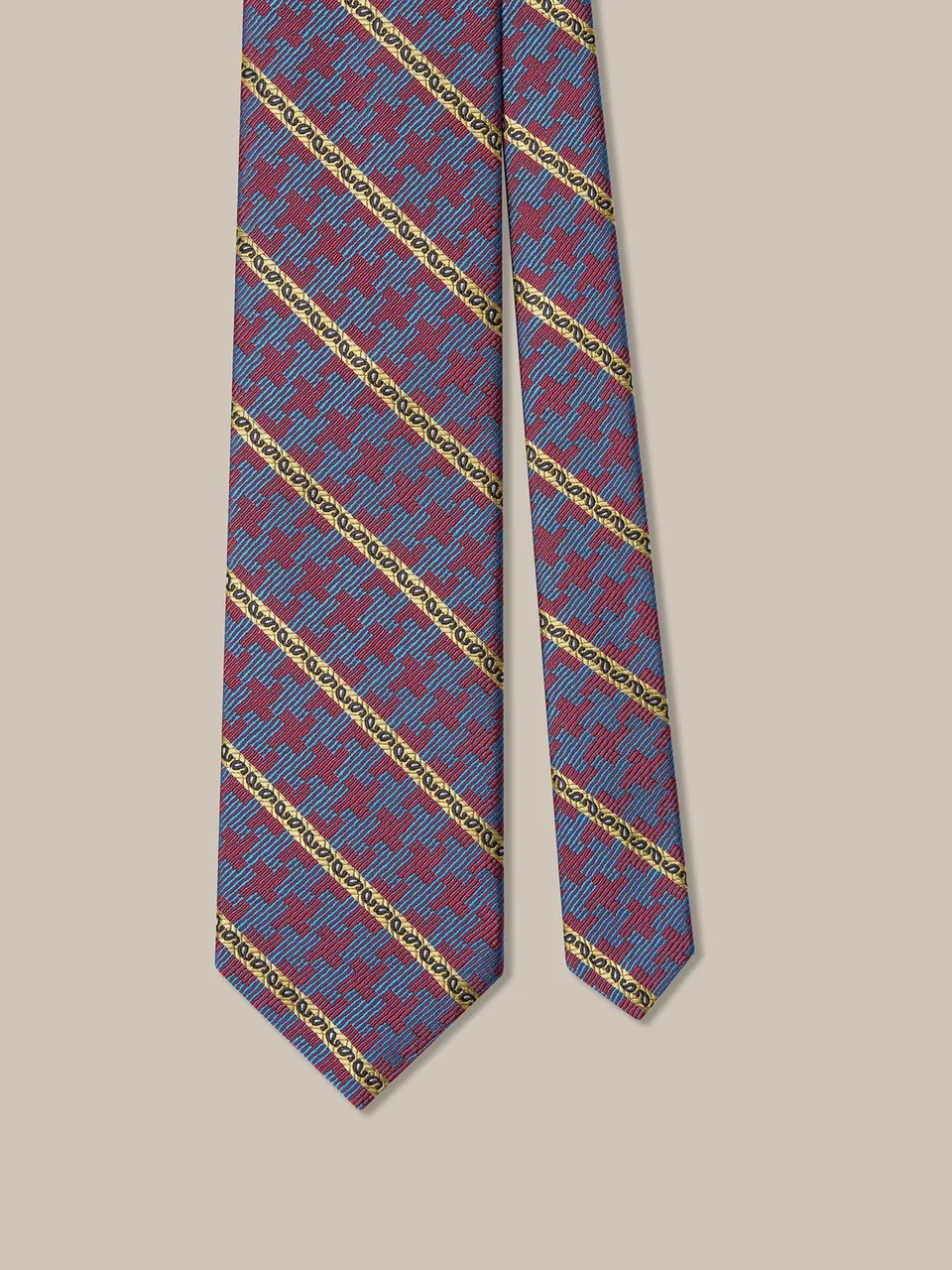 Robert Talbott Robert Puzzle Stripe Best of Class cravatta blu