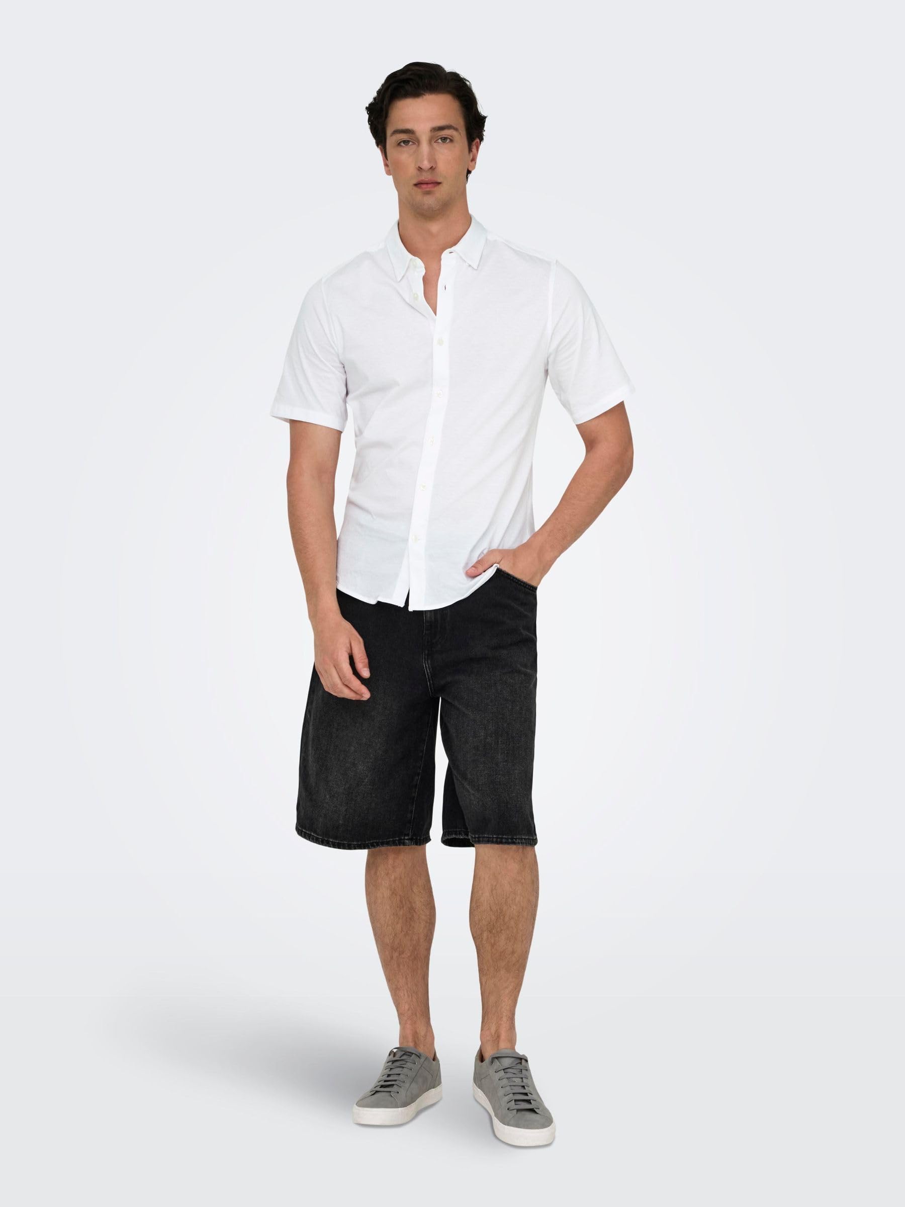 Only & Sons Onsrobin S camicia maniche corte bianca