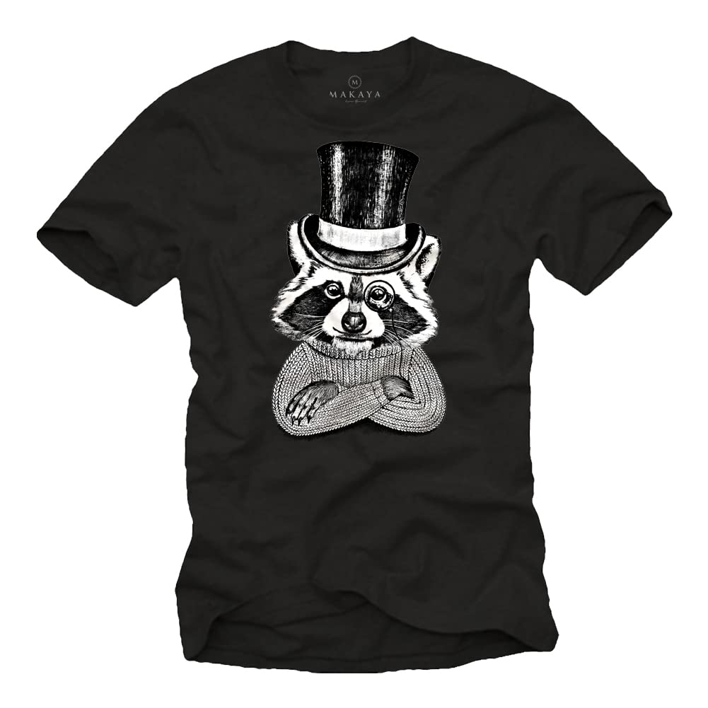 MAKAYA T-Shirt Uomo Procione Maglietta L Nera Cotone