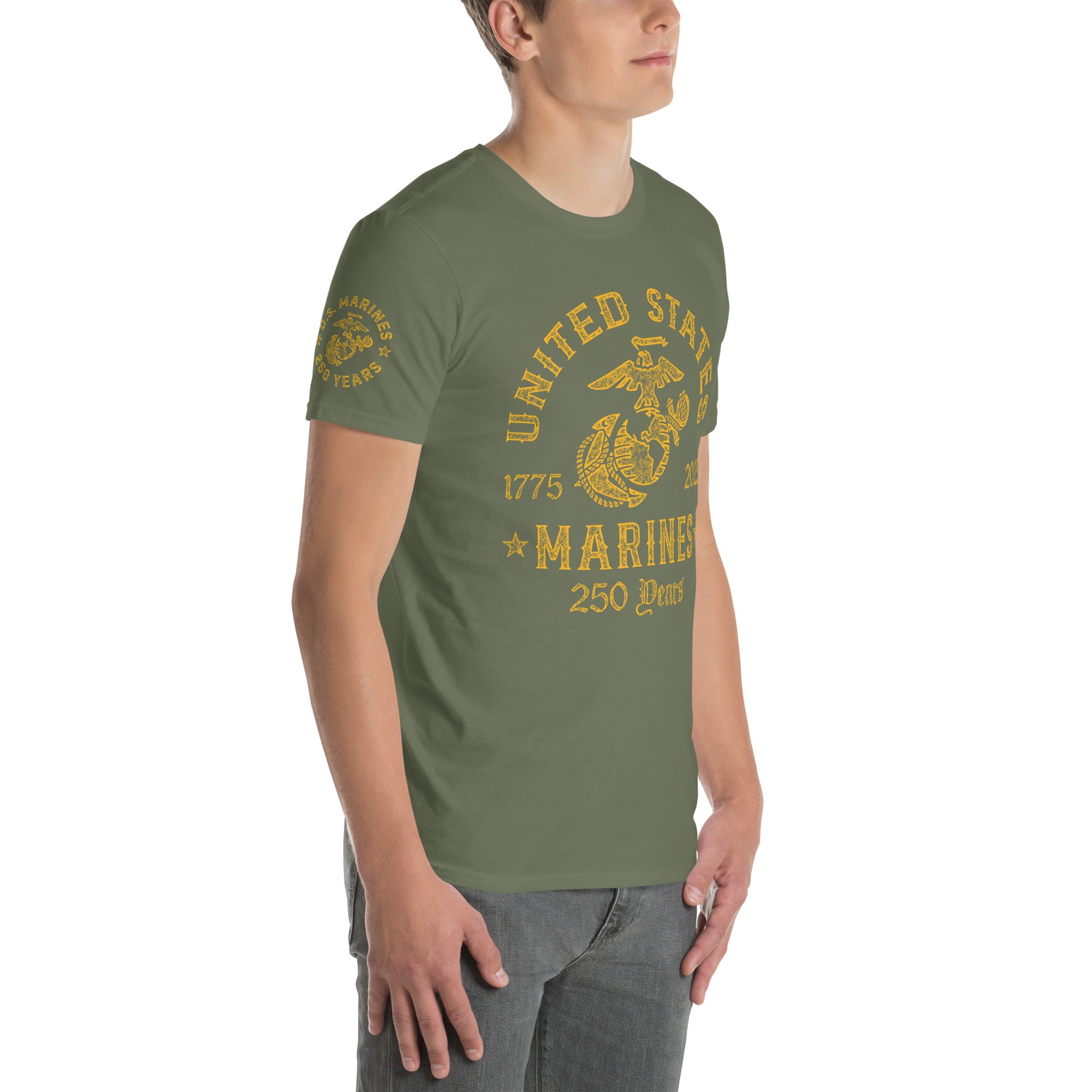 7.62 Design USMC 250th Birthday T-Shirt cotone verde militare L