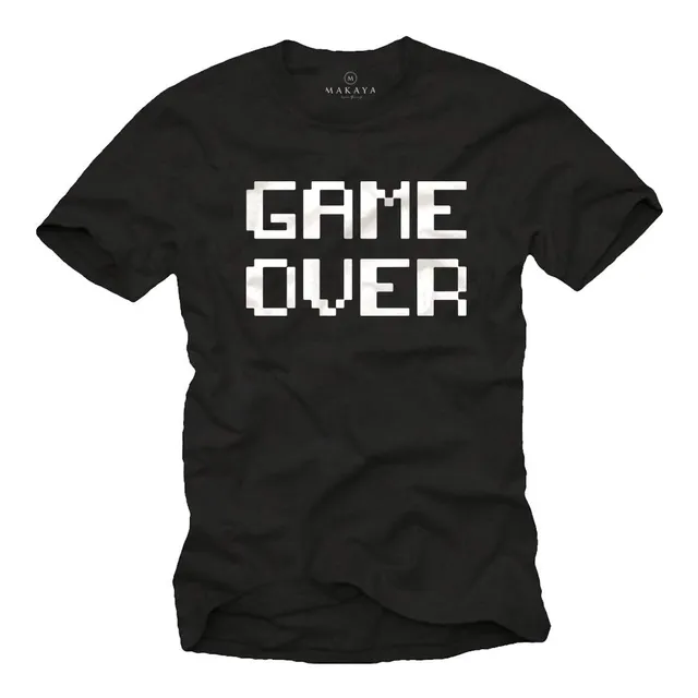 MAKAYA T-Shirt Uomo Game Over maglietta cotone taglia XL