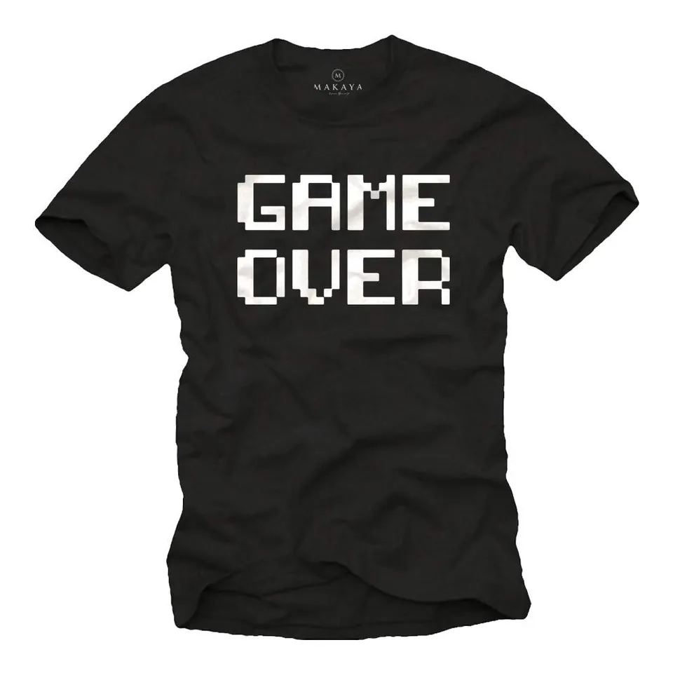MAKAYA T-Shirt Uomo Game Over maglietta cotone taglia XL