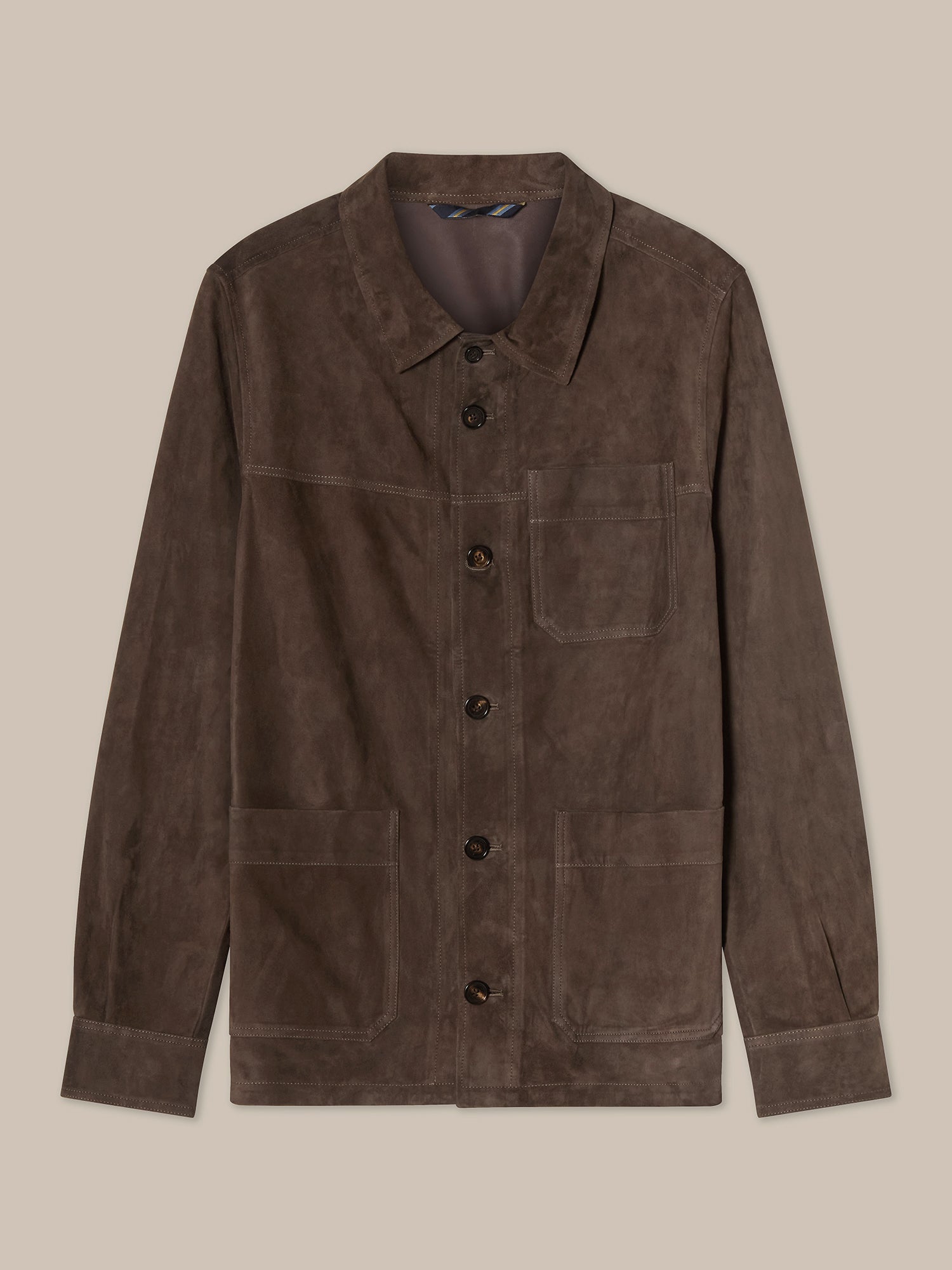 Robert Talbott Damon camicia-giacca pelle marrone scuro