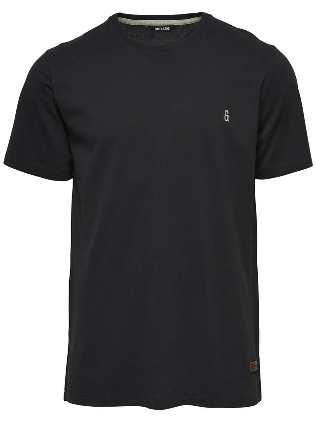 Only & Sons 22000785 T-shirt Uomo Nero Cotone