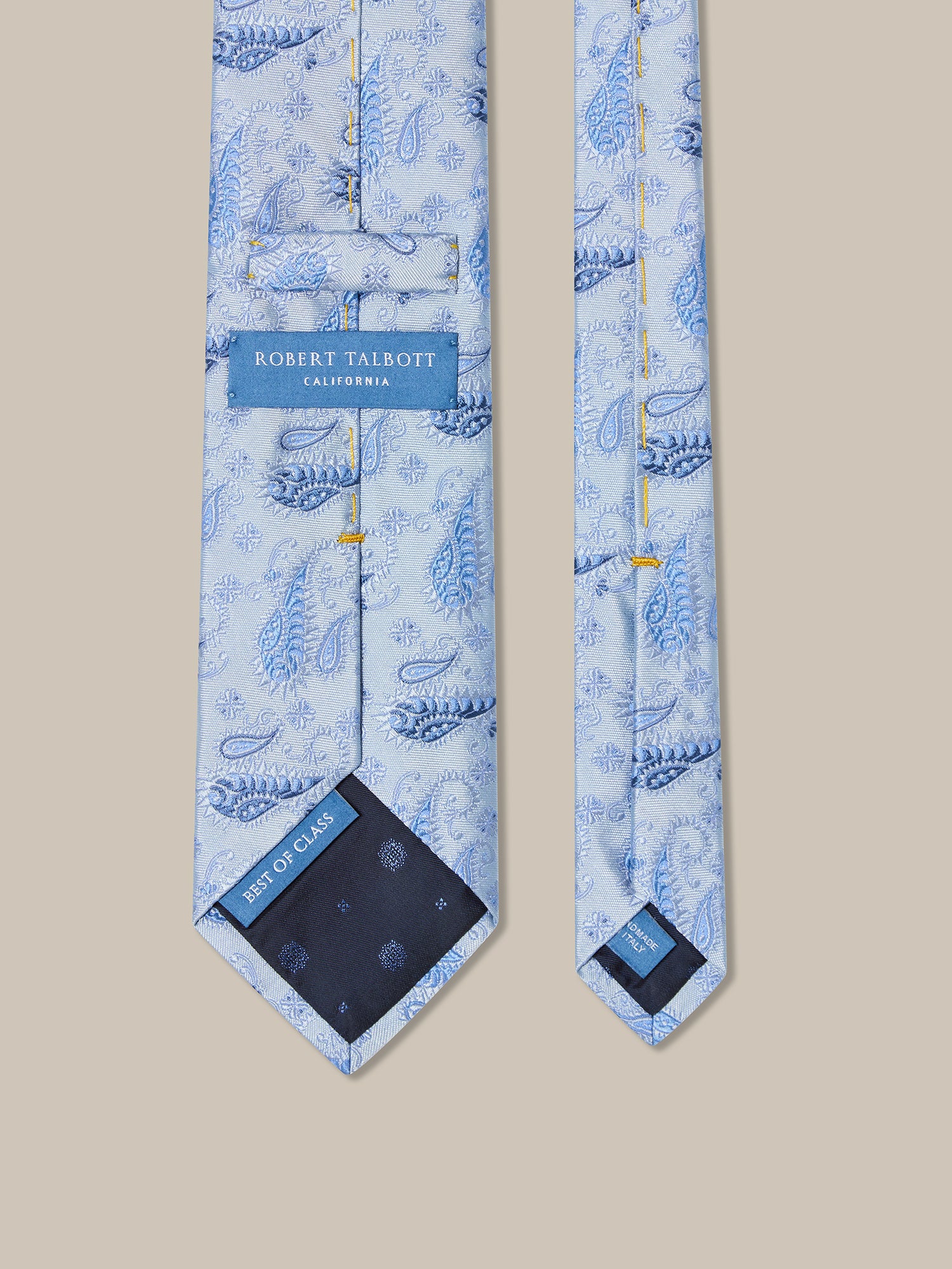 Robert Serrated Paisley Best of Class cravatta seta azzurro chiaro