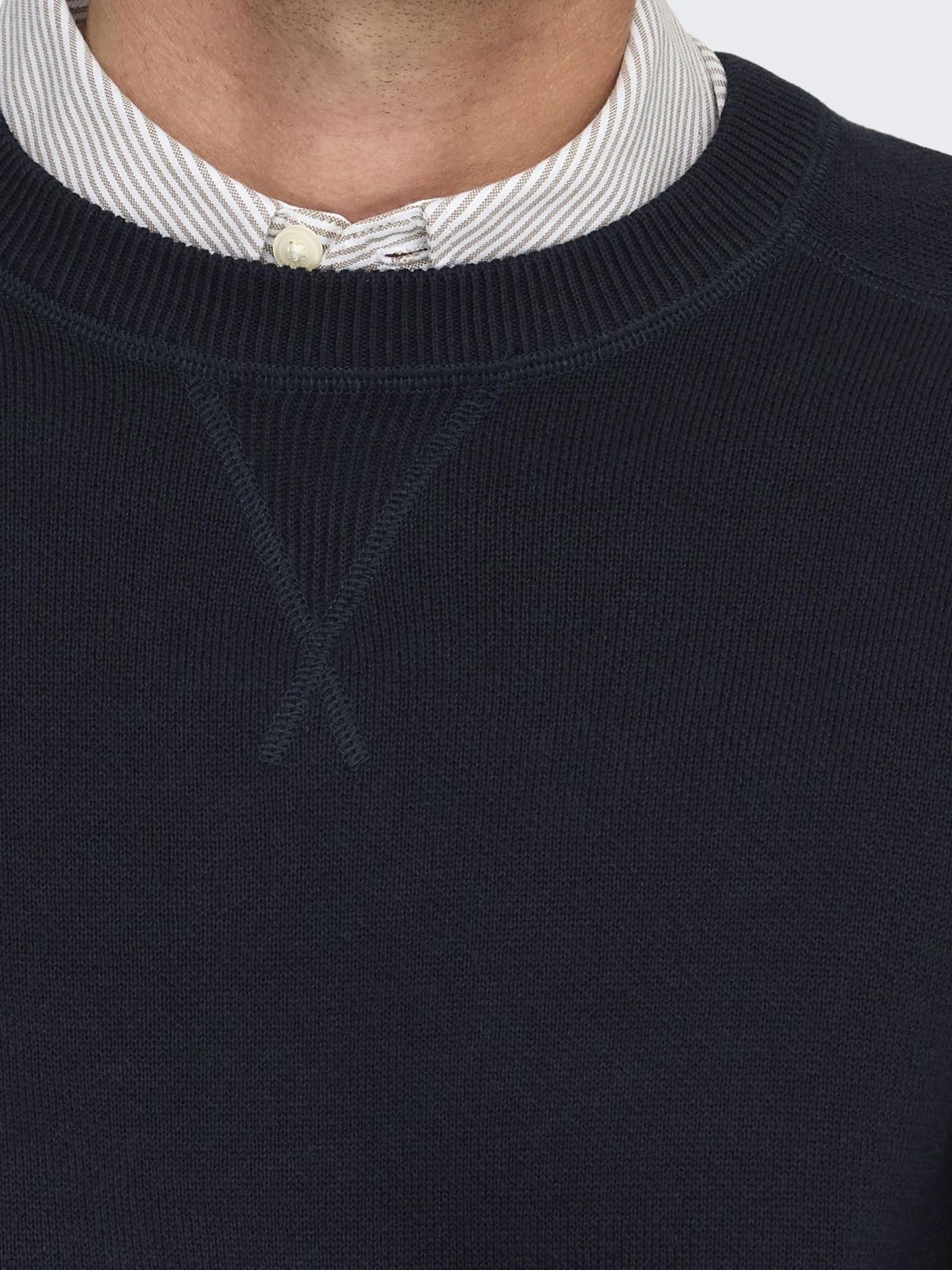 ONLY & SONS Onspin maglione uomo girocollo grigio
