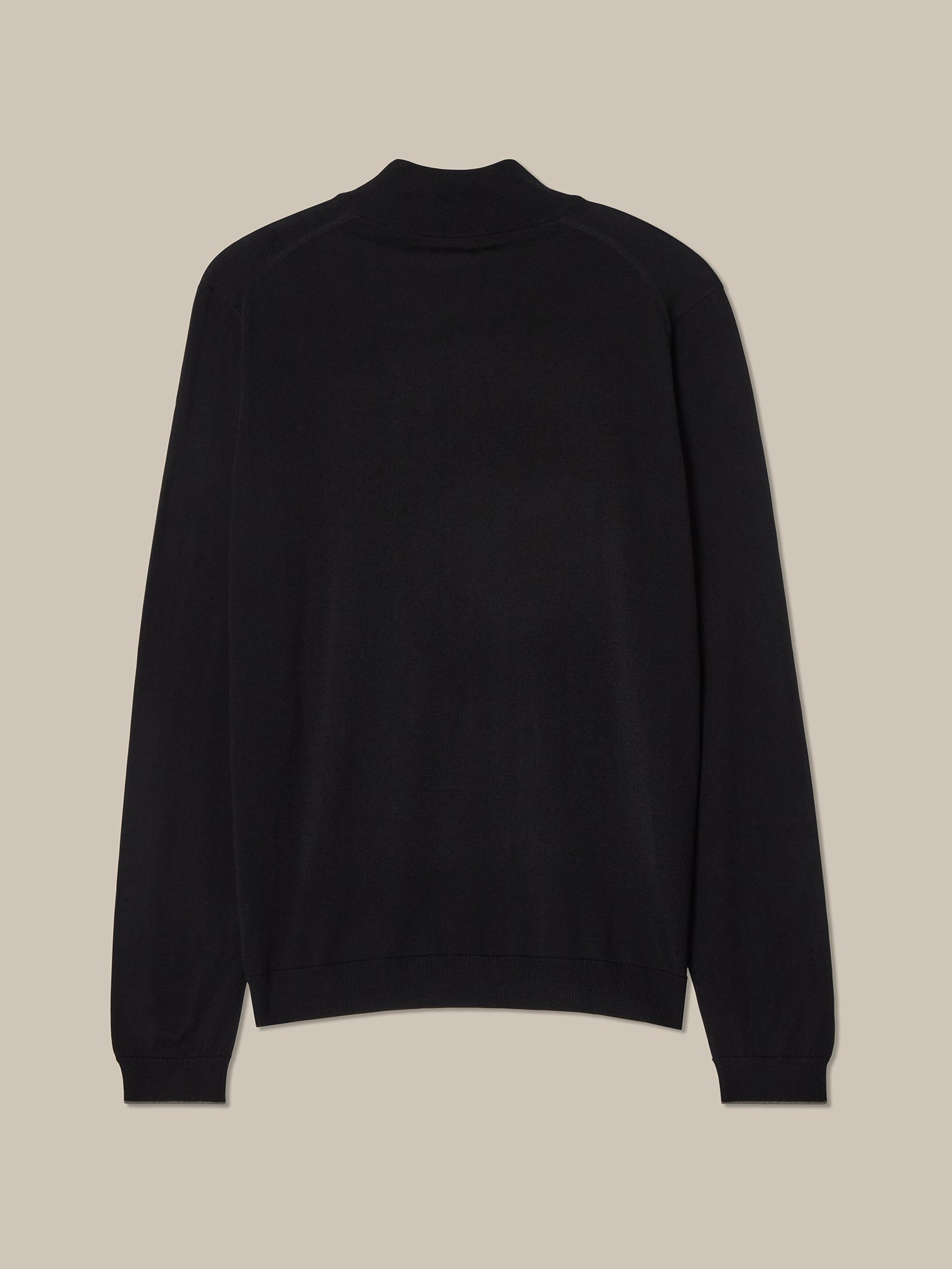 Robert Talbott Eastwood Maglione Merino Nero Mezza Zip