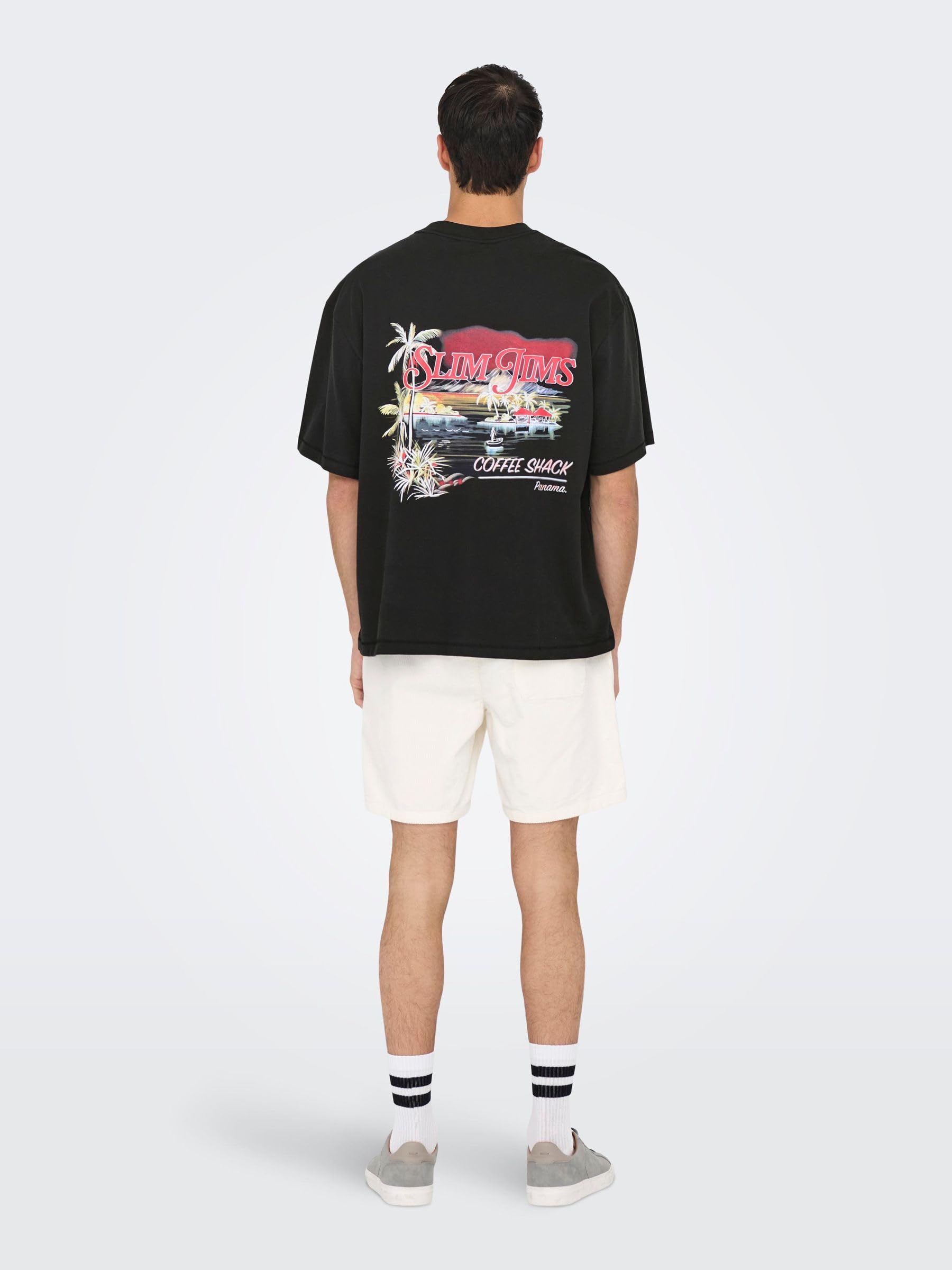 ONLY & SONS Onsmalik Jims T-shirt Uomo manica corta cotone