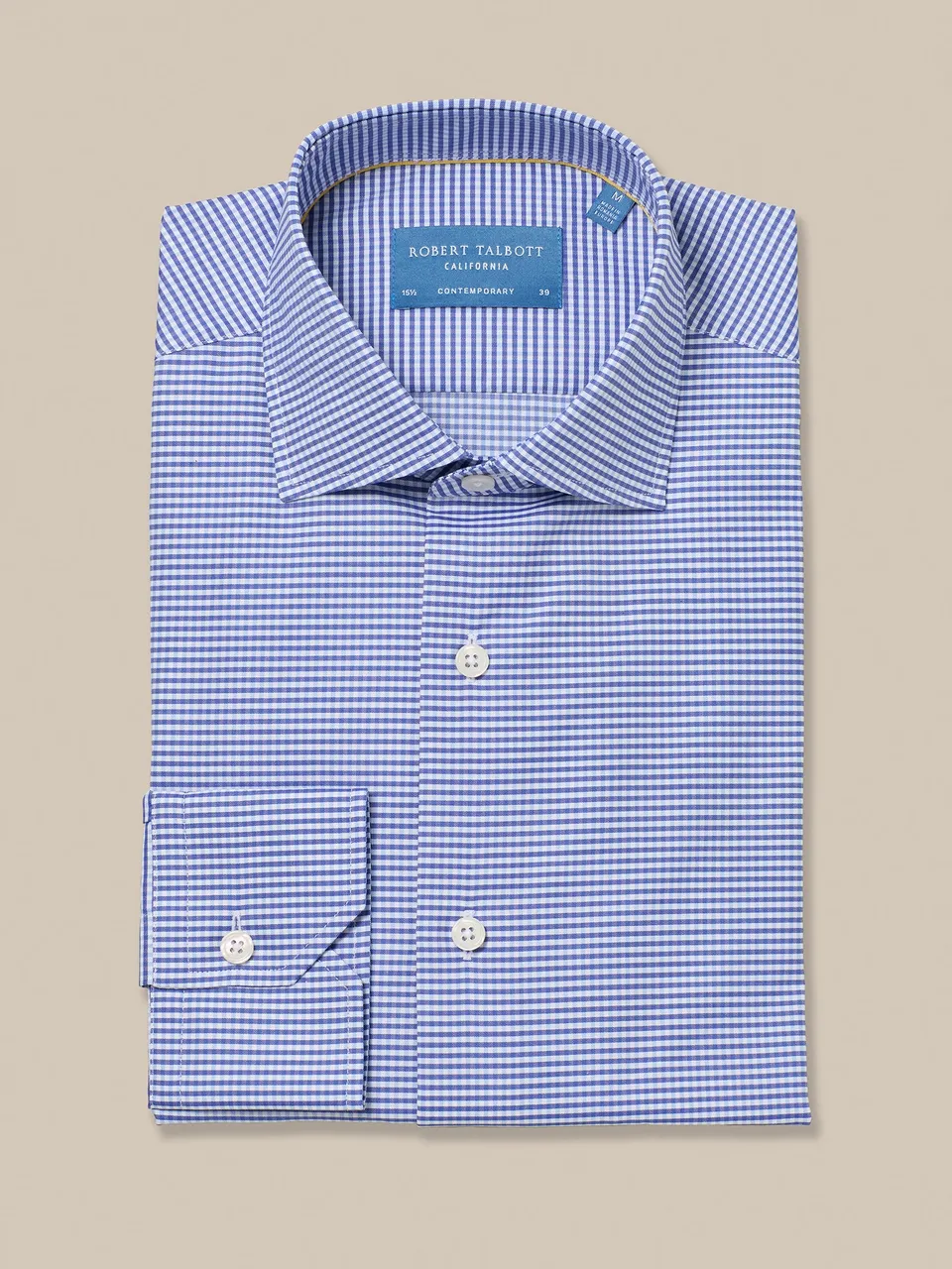 Robert Talbott Reynolds Camicia quadri Navy twill italiano