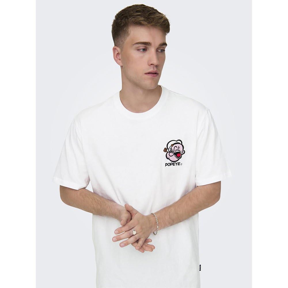 ONLY & SONS Popeye Life t-shirt M girocollo cotone bio
