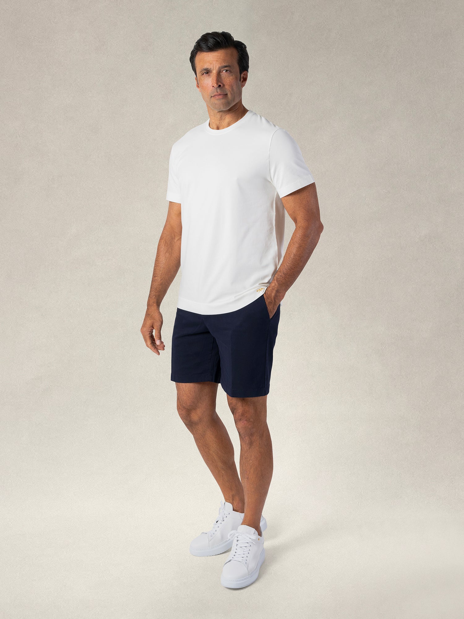 Robert Talbott Draper pantaloncini chino navy 33